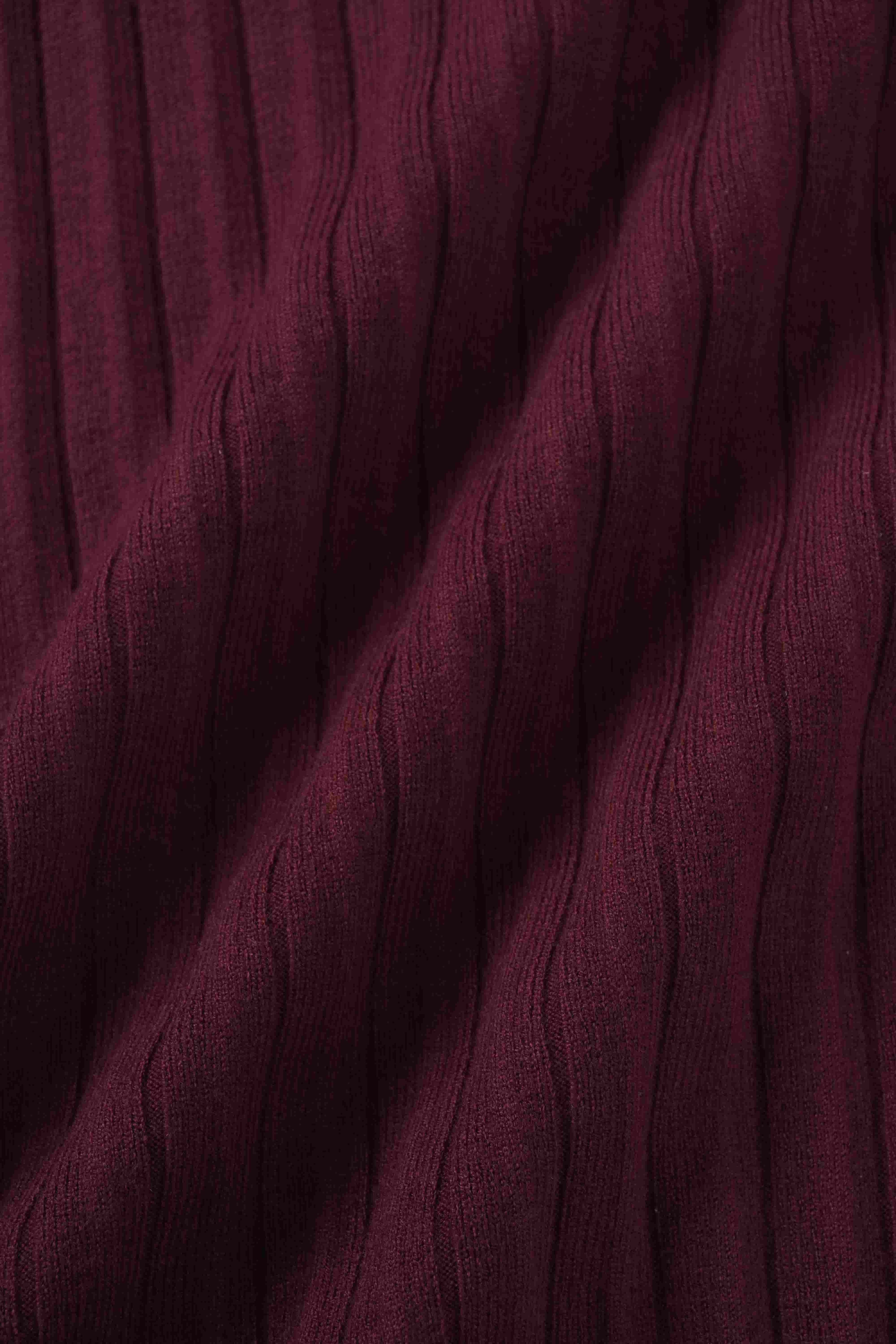 Knit Ribbed Maxi Skirt-Burgundy
