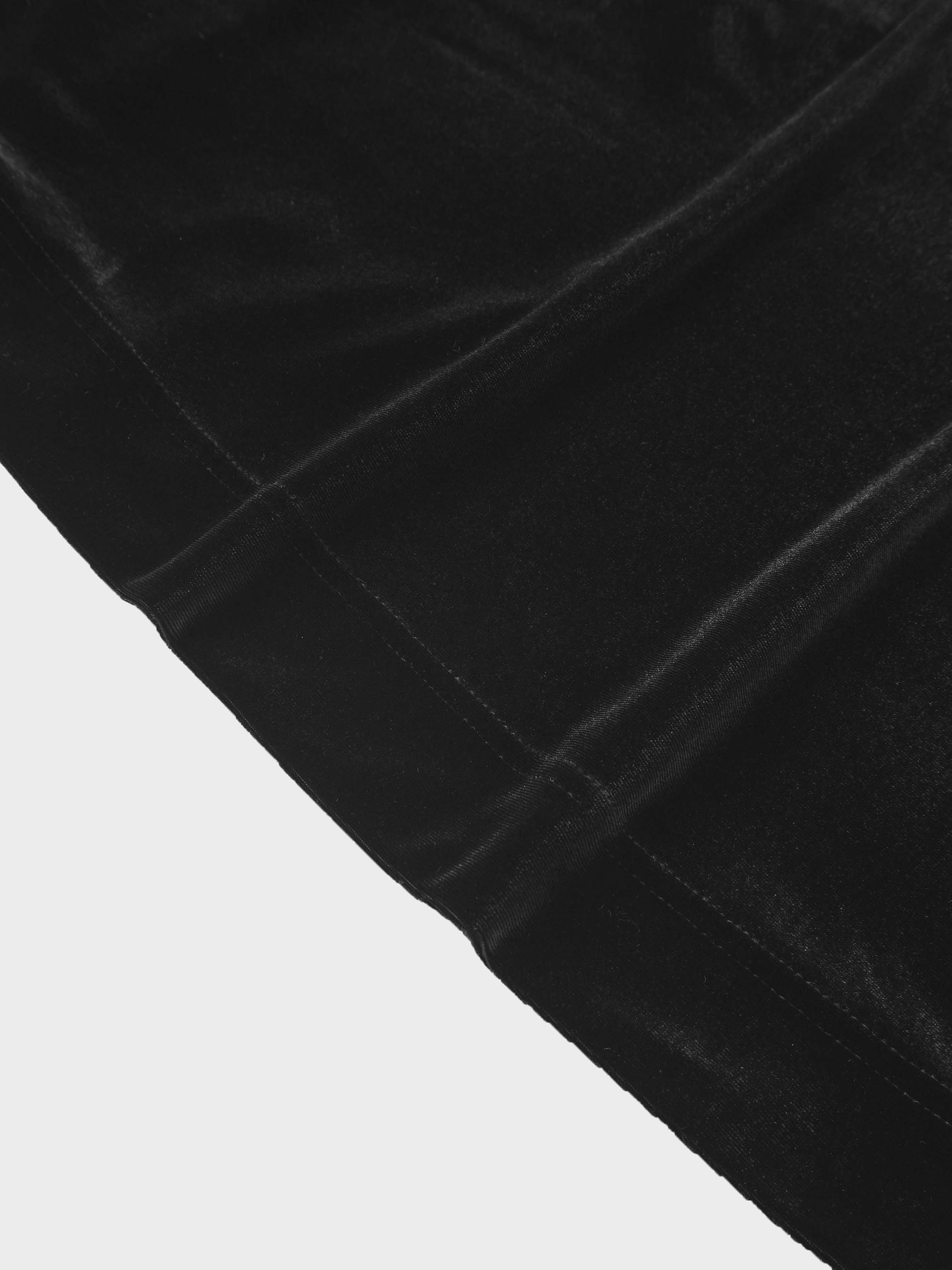 Velour Empire Waist Maxi Dress-Black