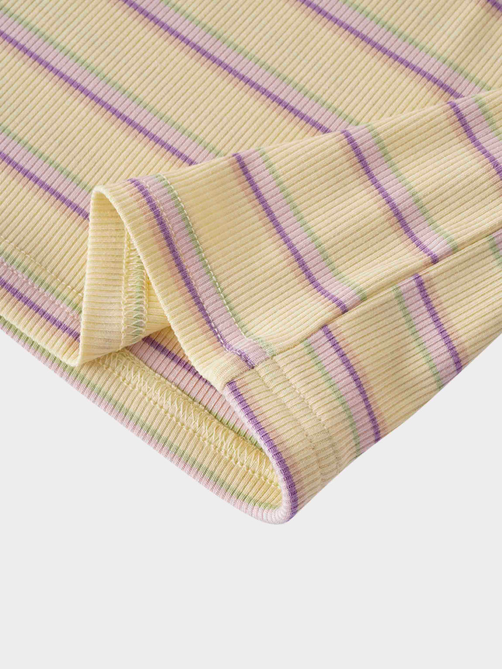 Striped Wrap Tee-Yellow