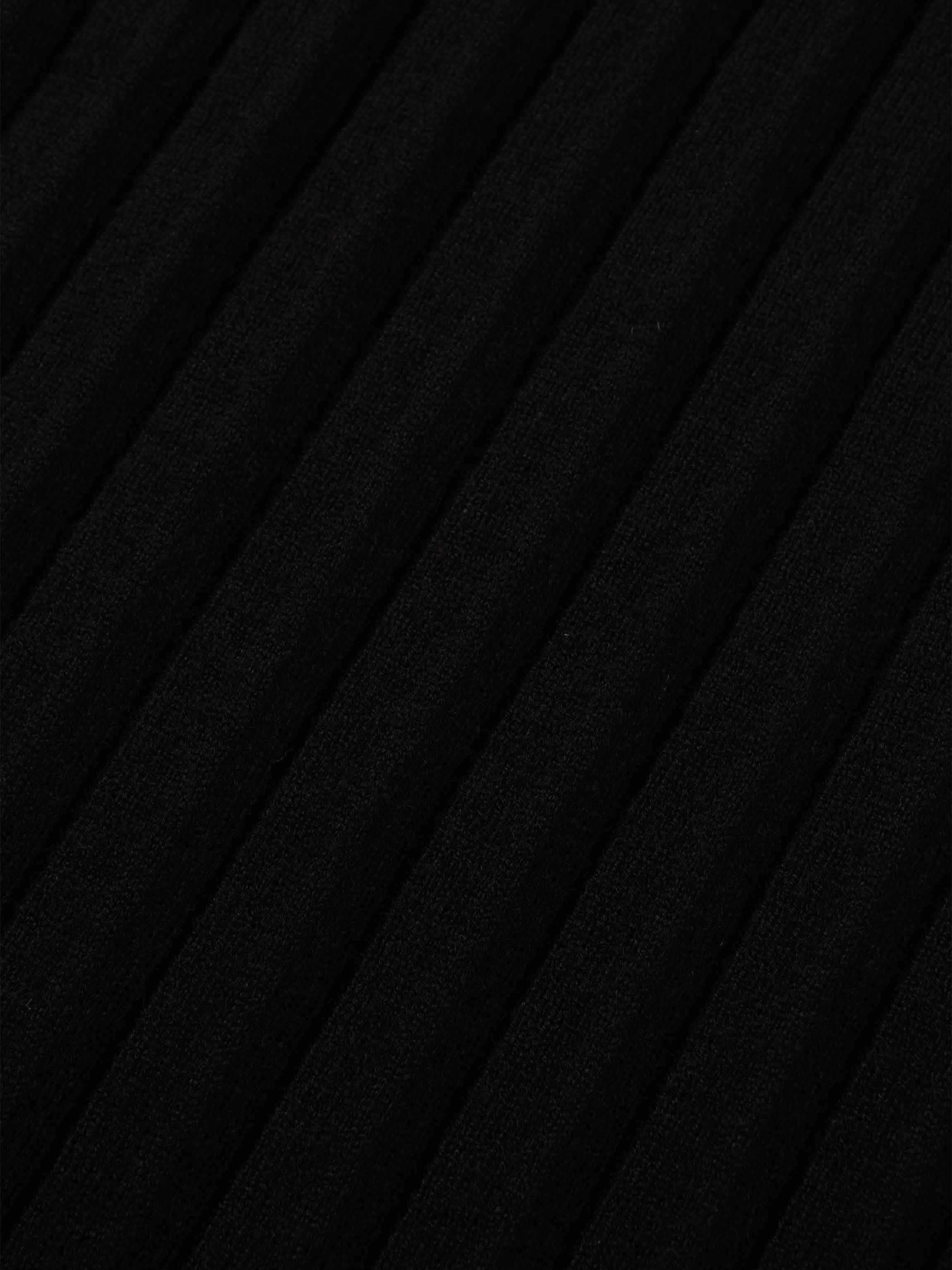 Knit Ribbed Maxi Skirt-Black