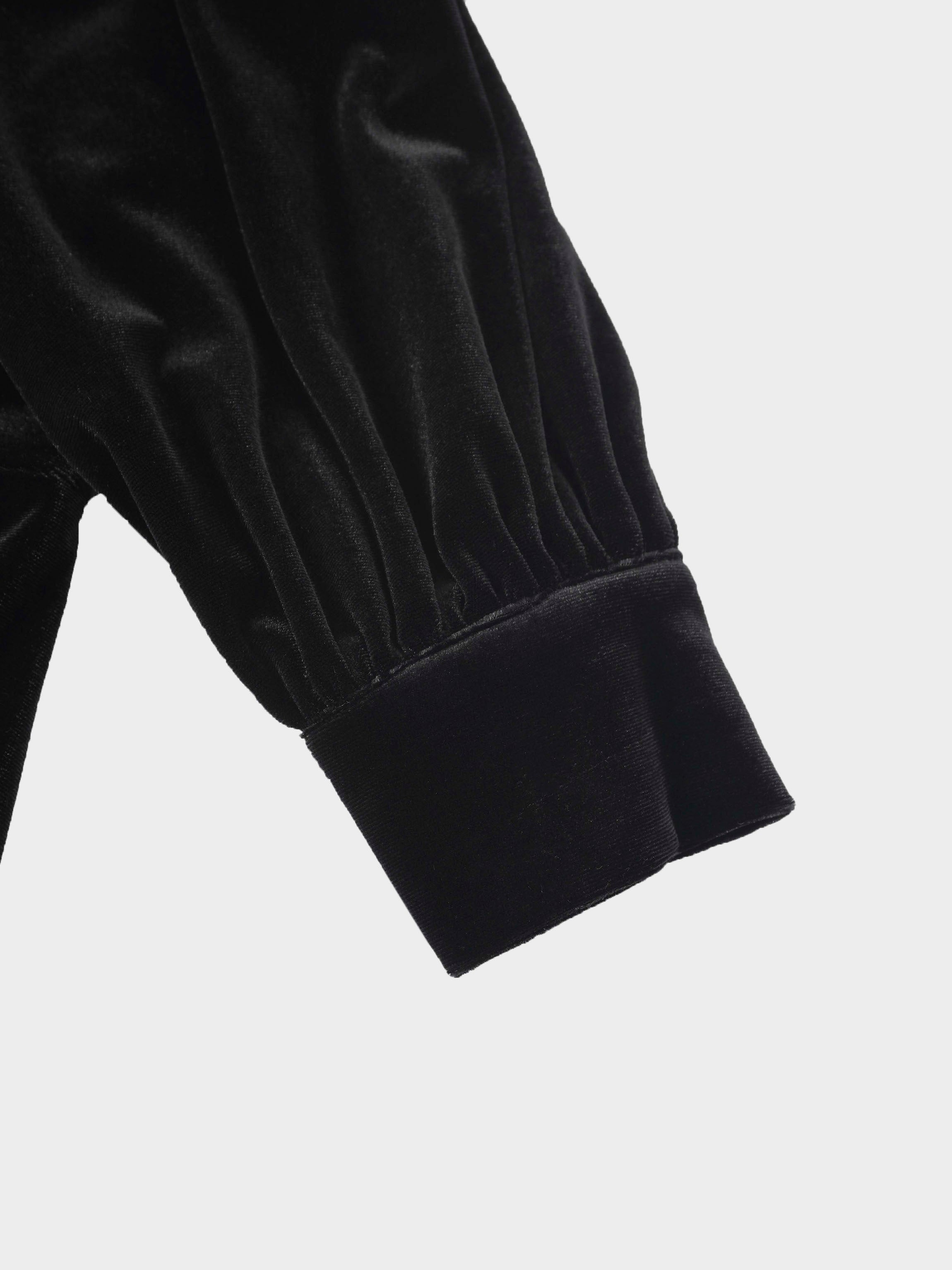 Velour Empire Waist Maxi Dress-Black