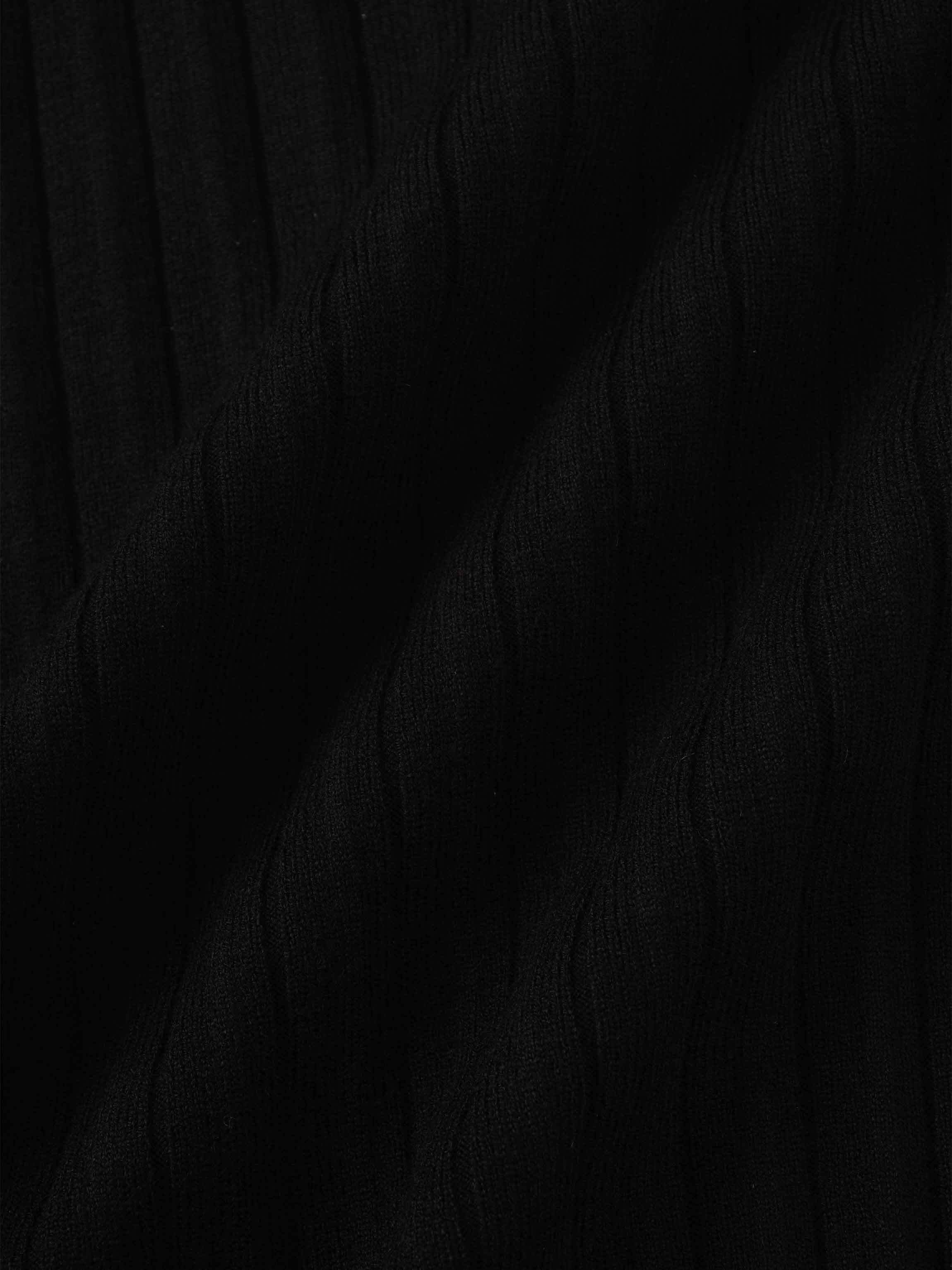 Knit Ribbed Maxi Skirt-Black