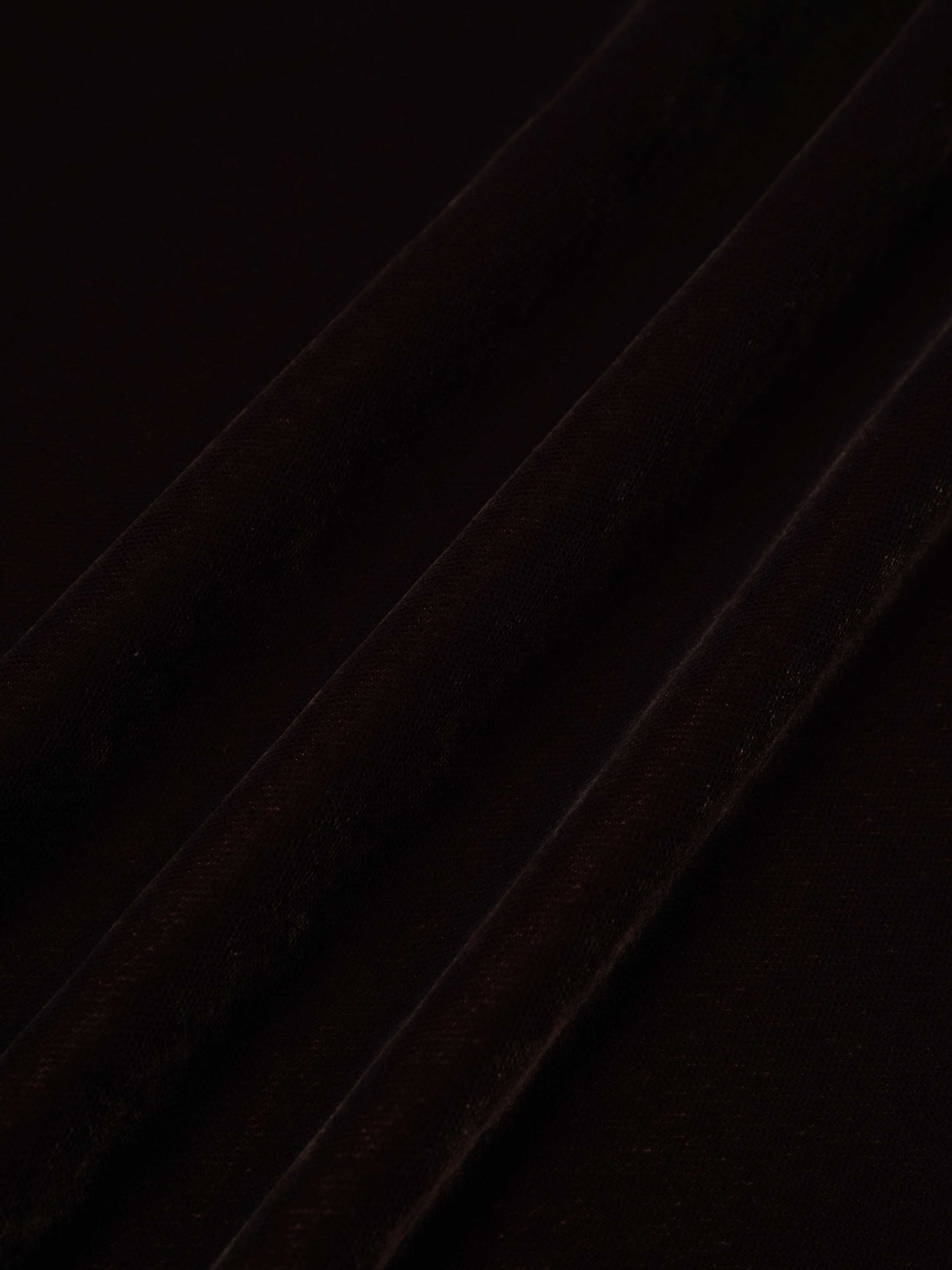 Velvet Flare Skirt-Brown