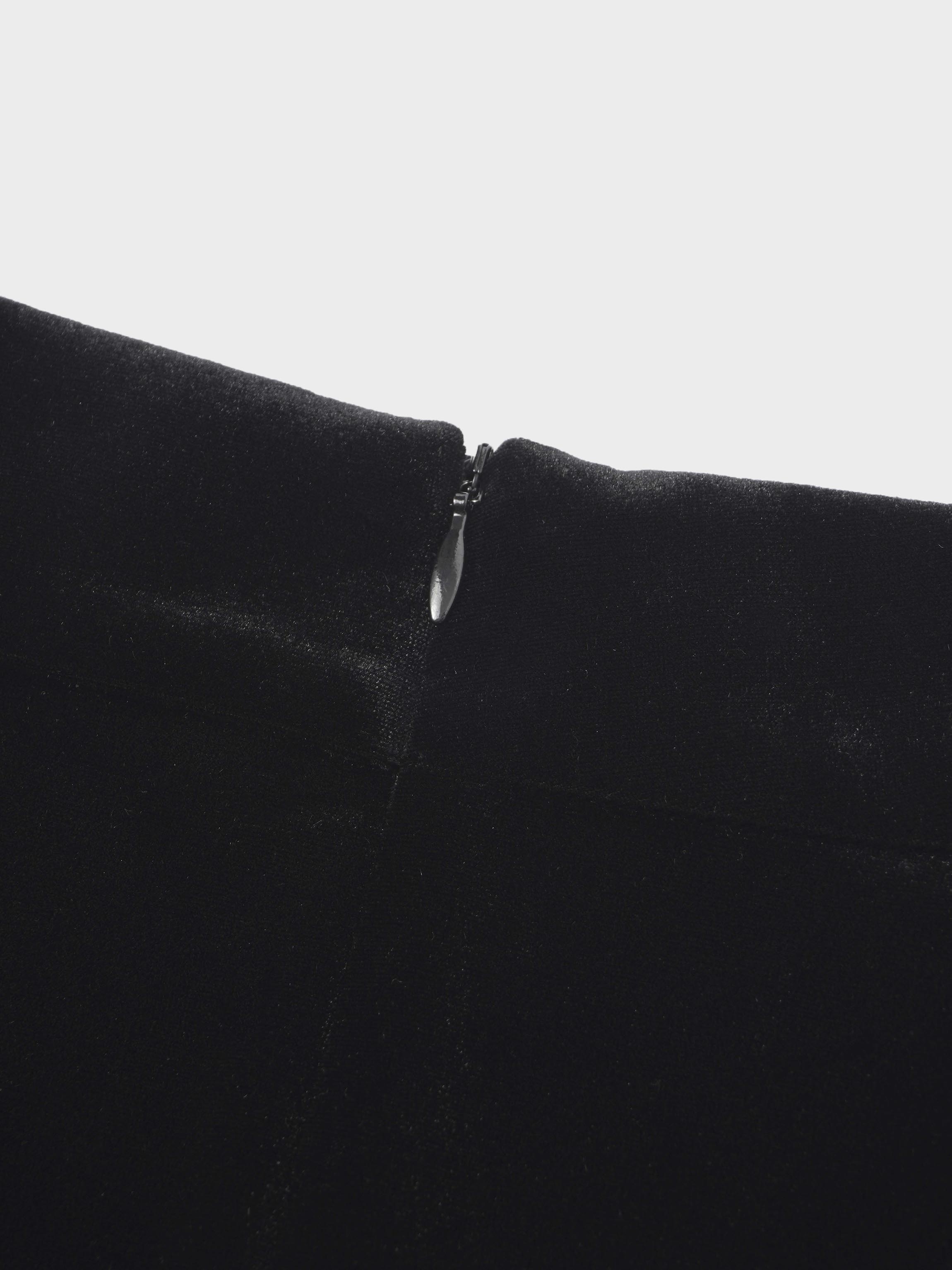 Velour Empire Waist Maxi Dress-Black