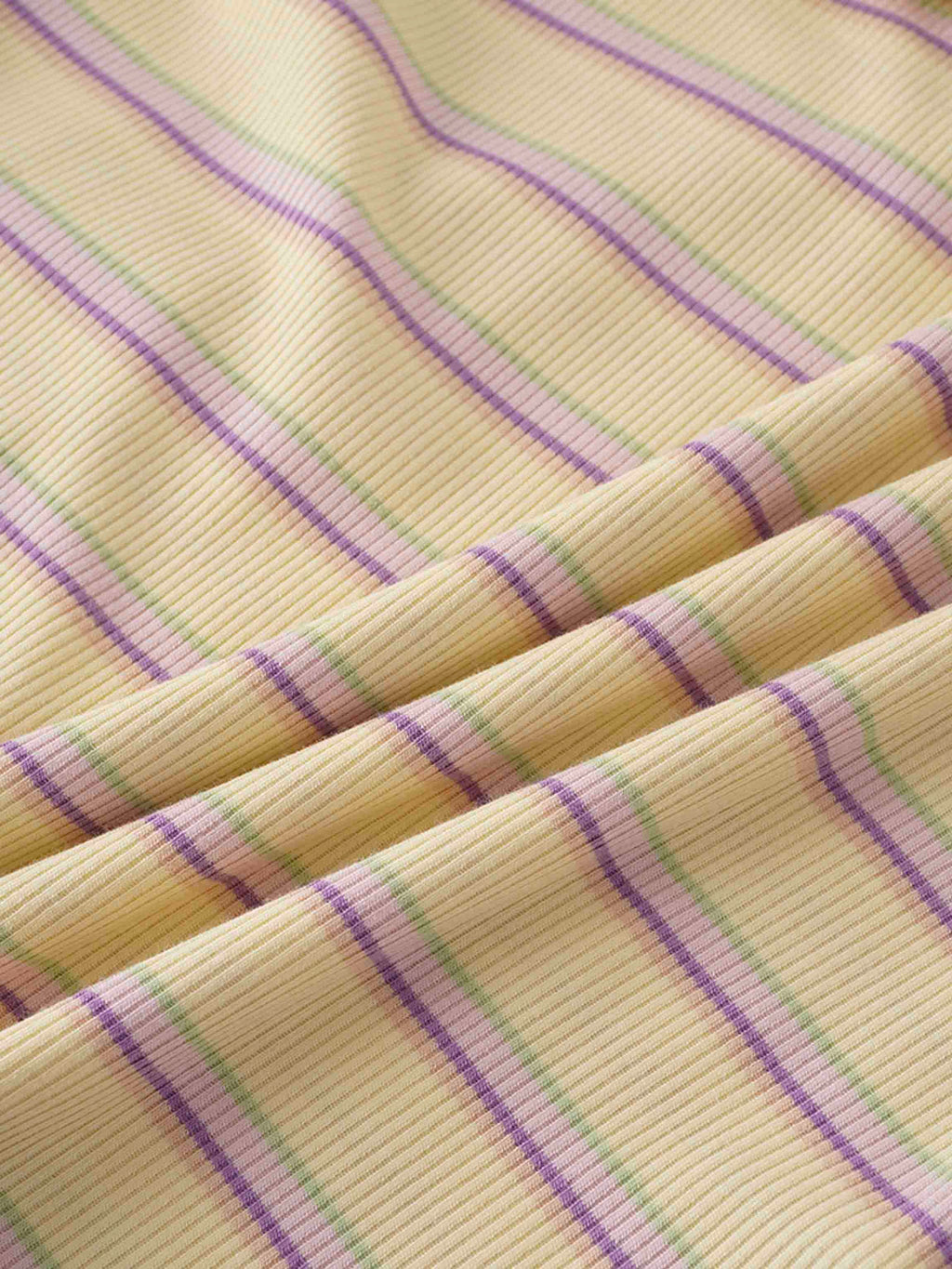 Striped Wrap Tee-Yellow