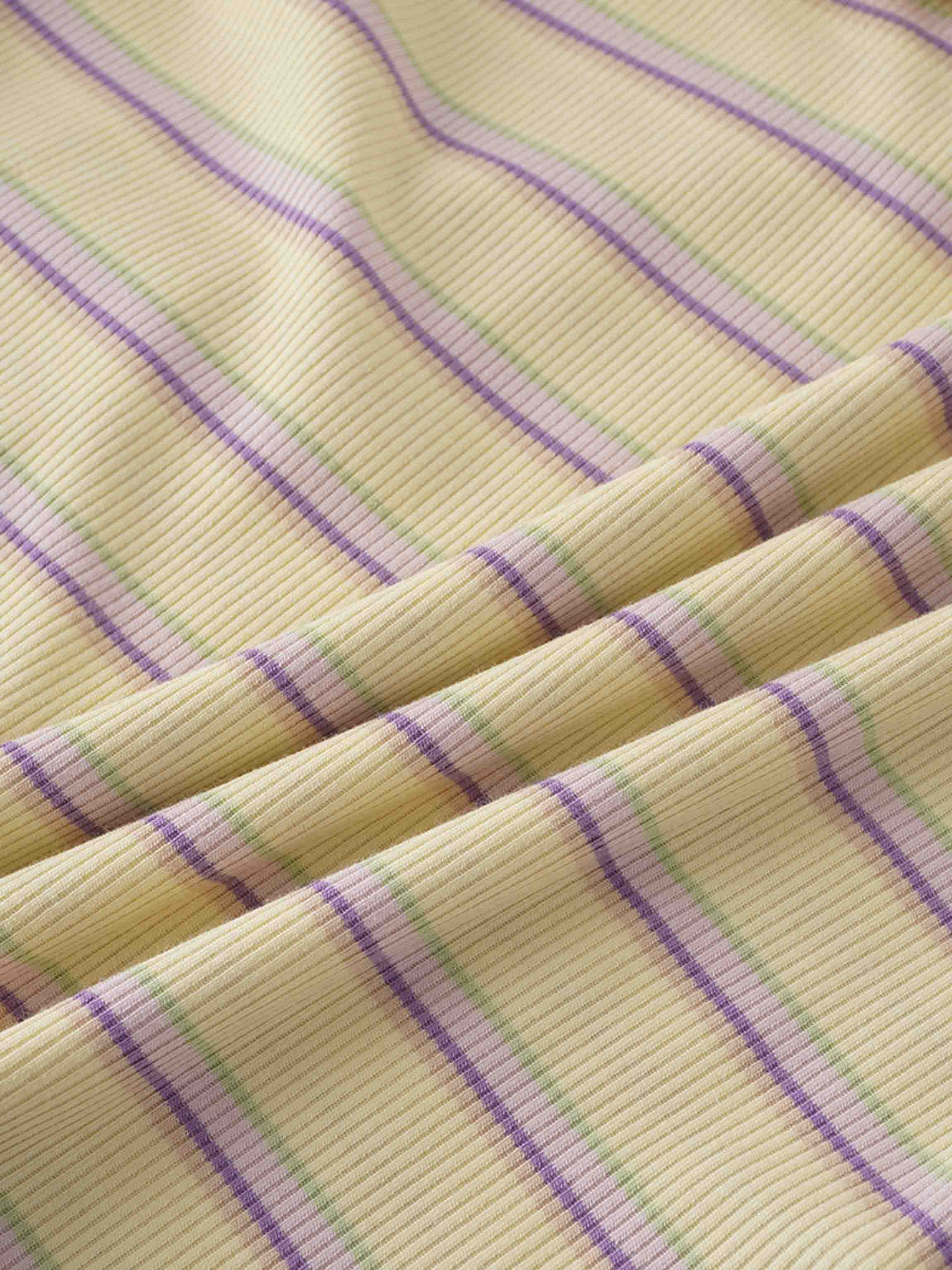 Striped Wrap Tee-Yellow