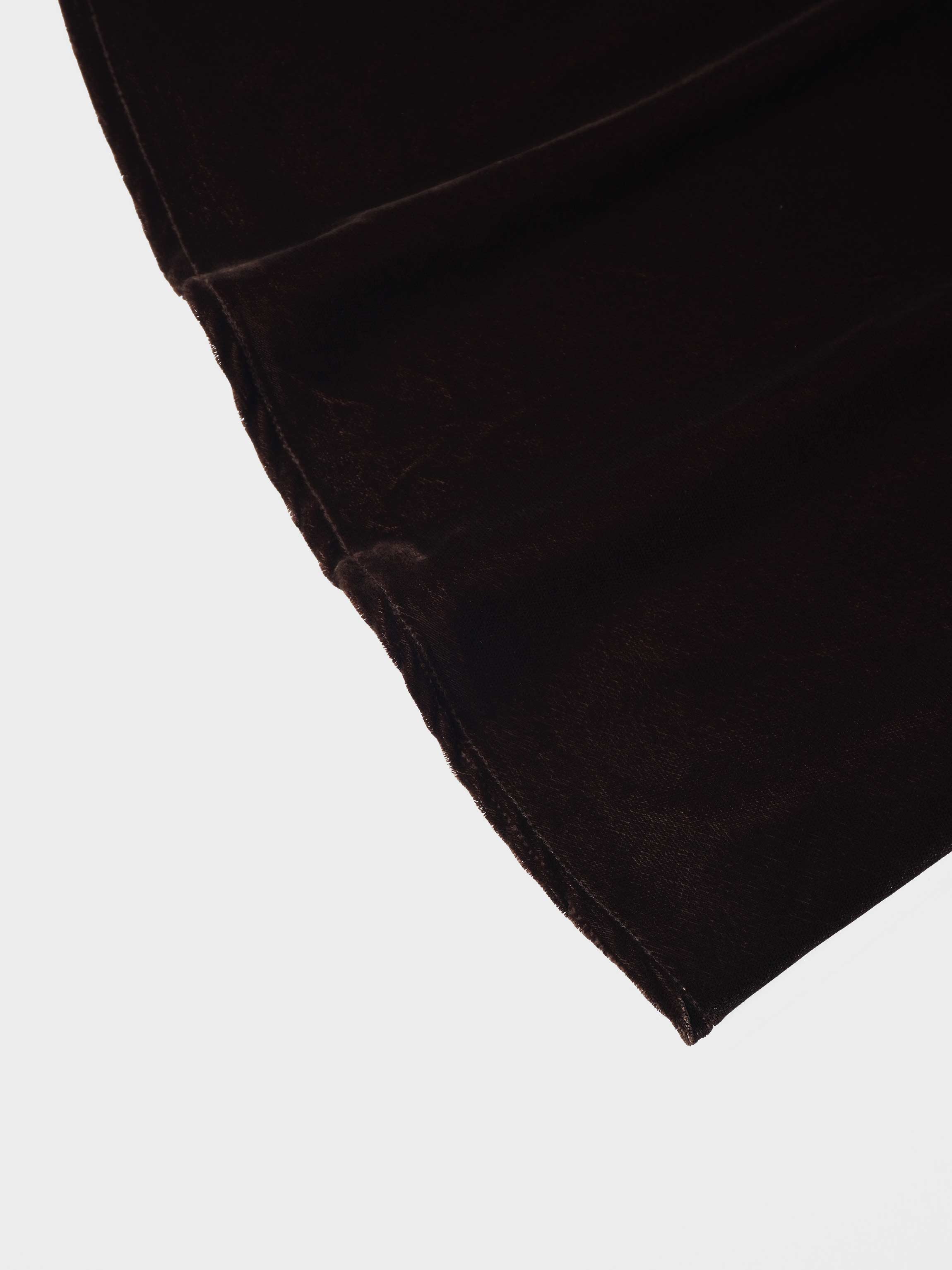 Velvet Flare Skirt-Brown