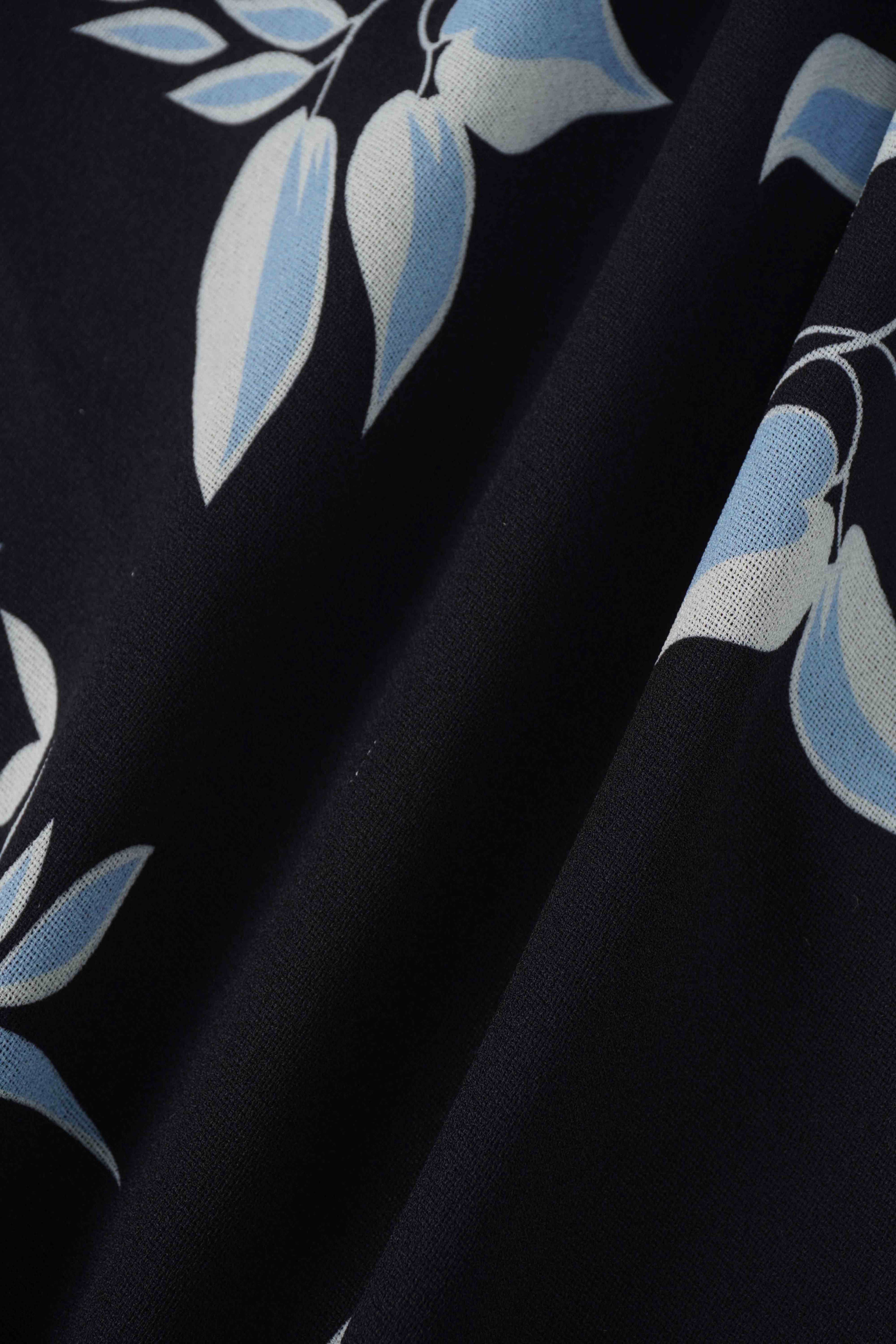 Flutter Sleeve Wrap Dress-Blue Flower