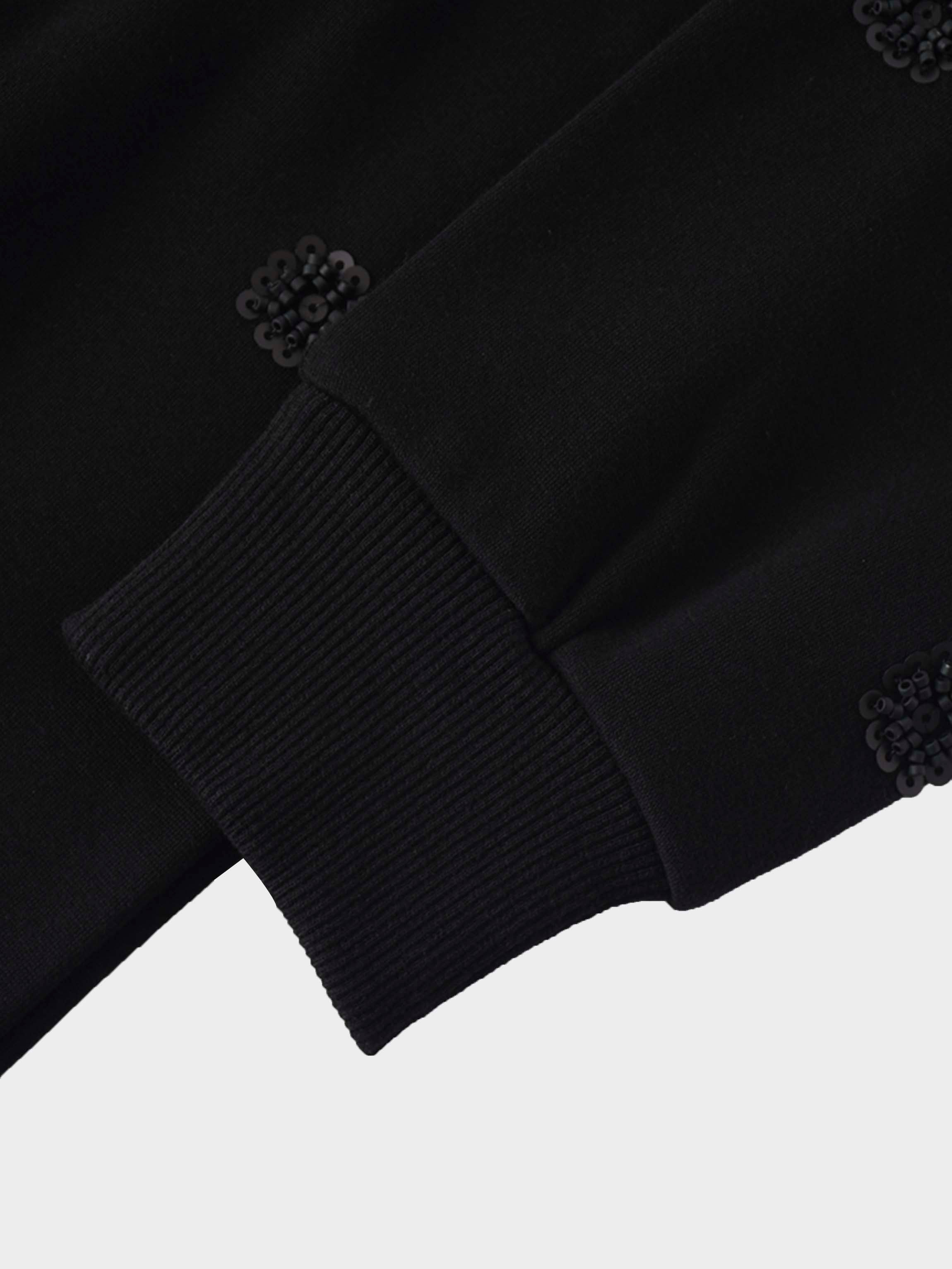 Embellished Sweatshirt-Black/Black