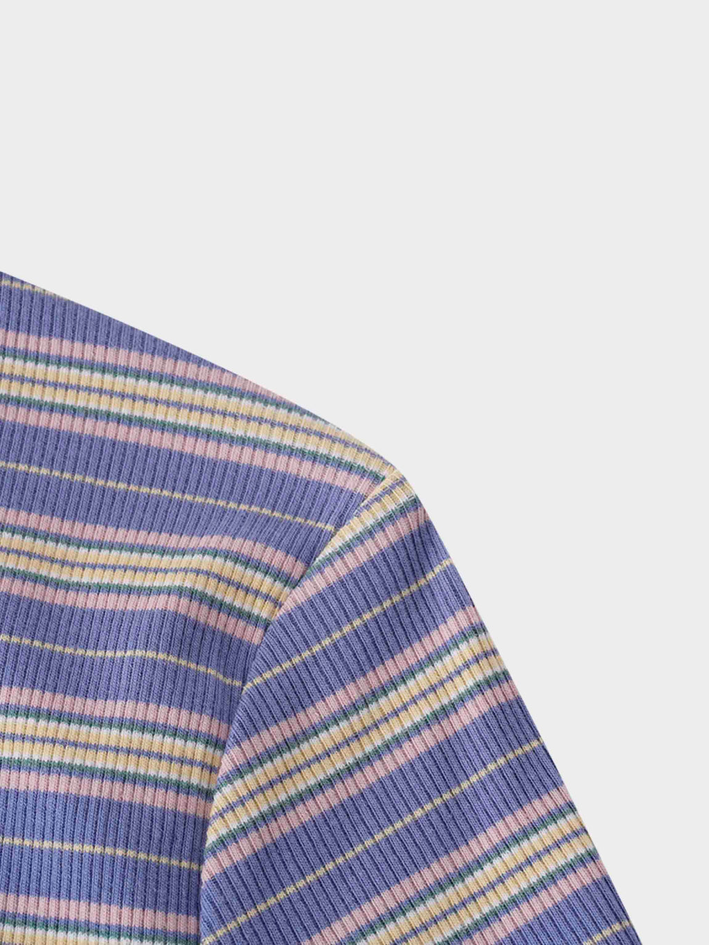 Striped Wrap Tee-Blue