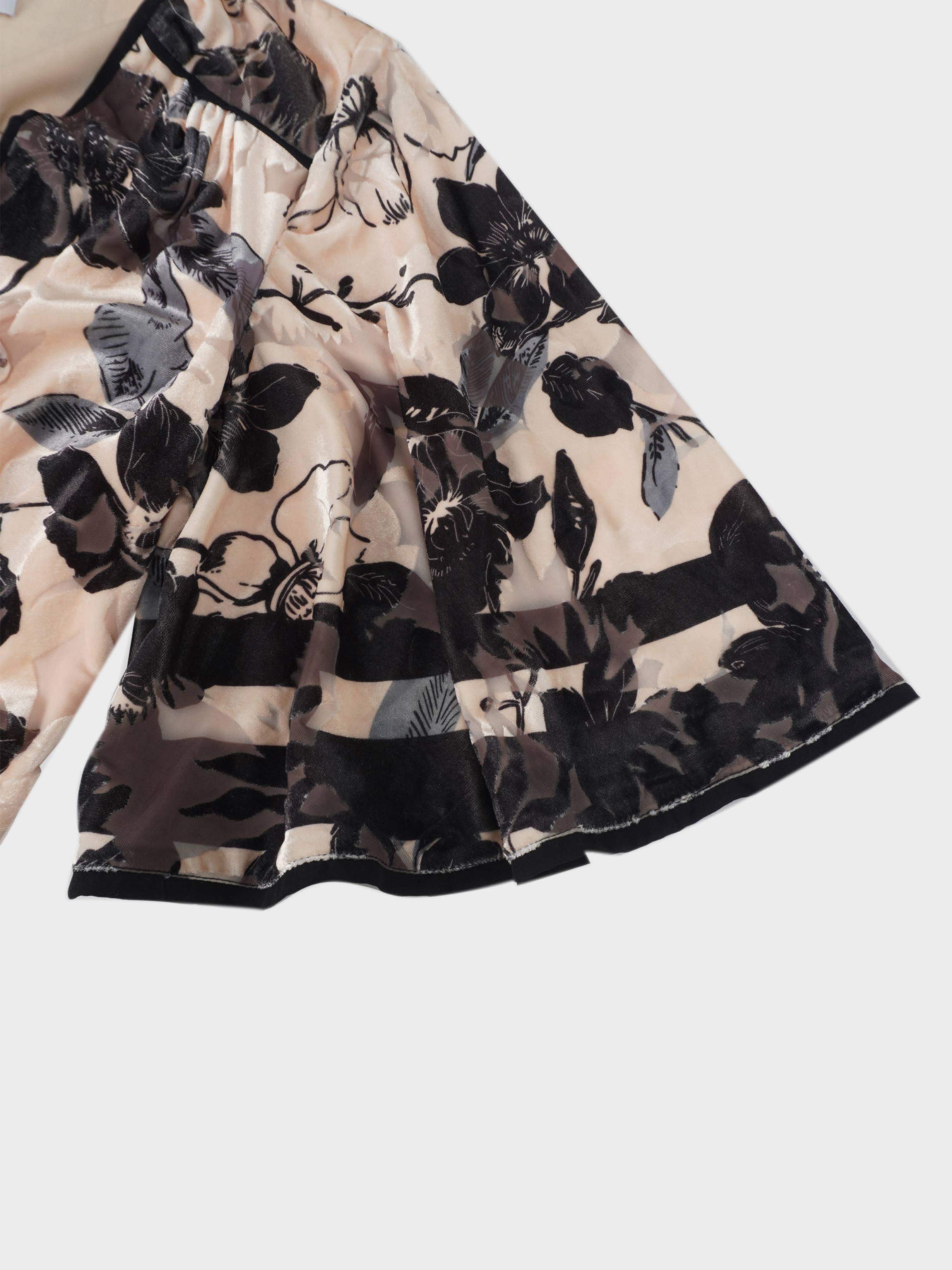 Flutter Sleeve Wrap Dress-Velvet Floral