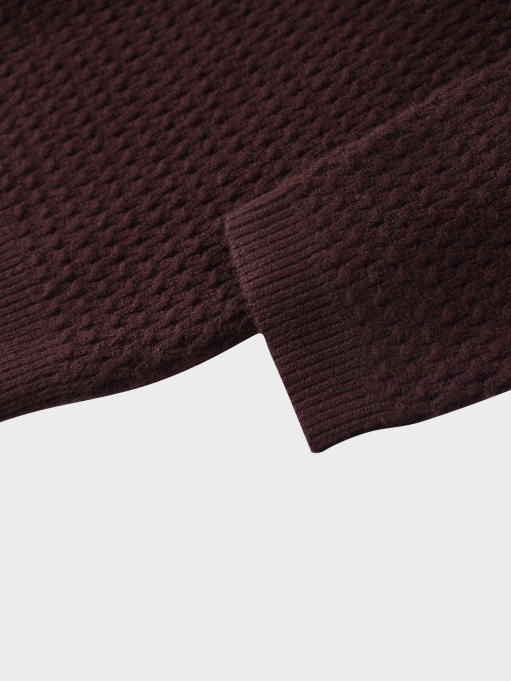 Textured Crew Cardigan-Chocolate Brown