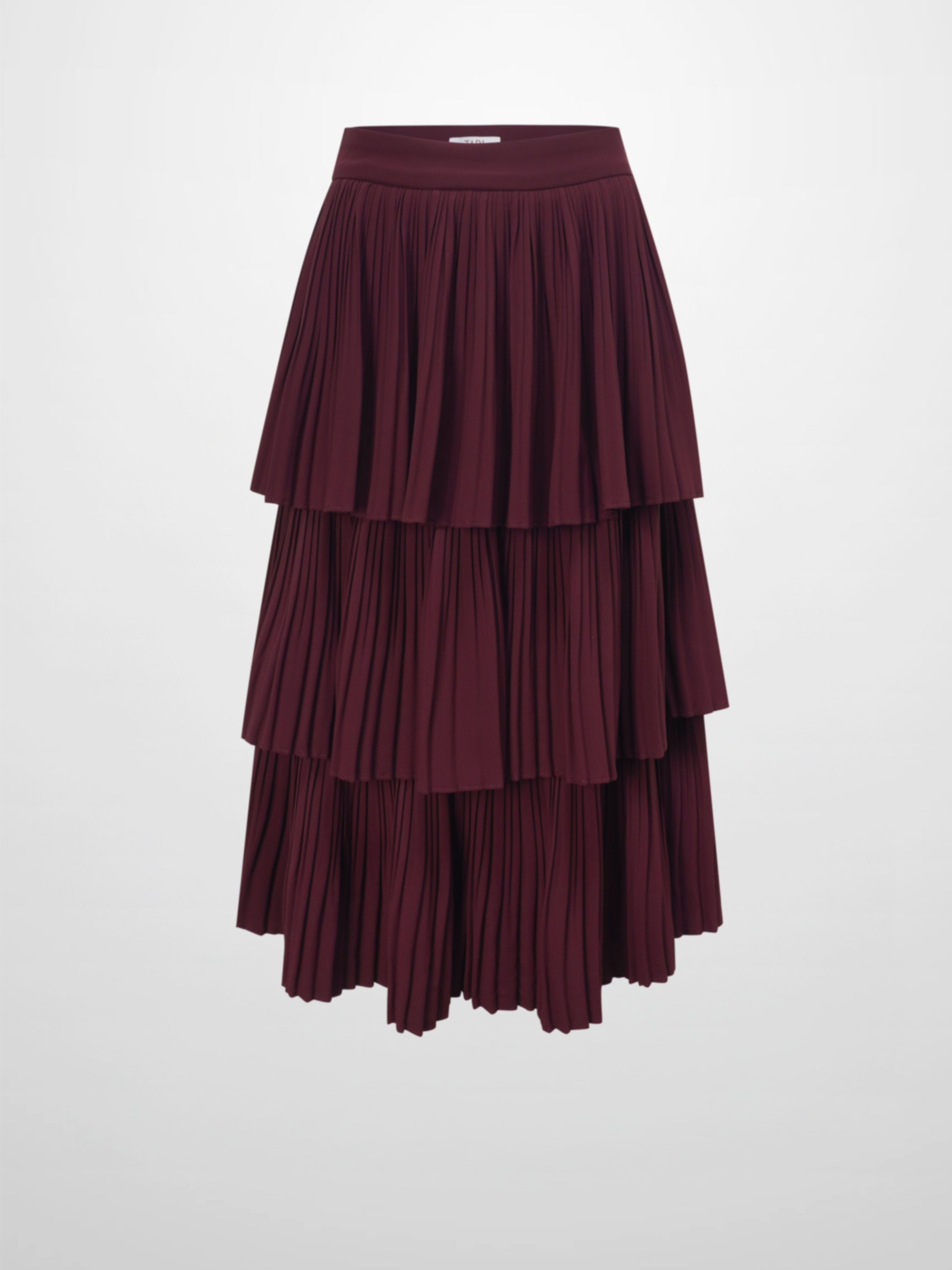 Pleated Layer Skirt 26"-Burgundy
