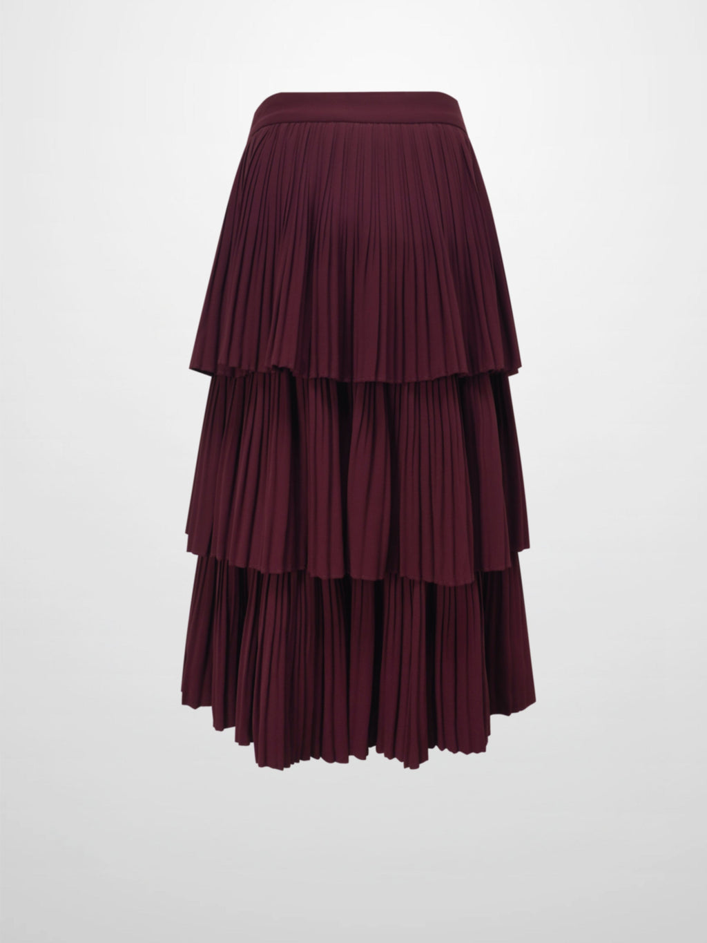 Pleated Layer Skirt 26"-Burgundy