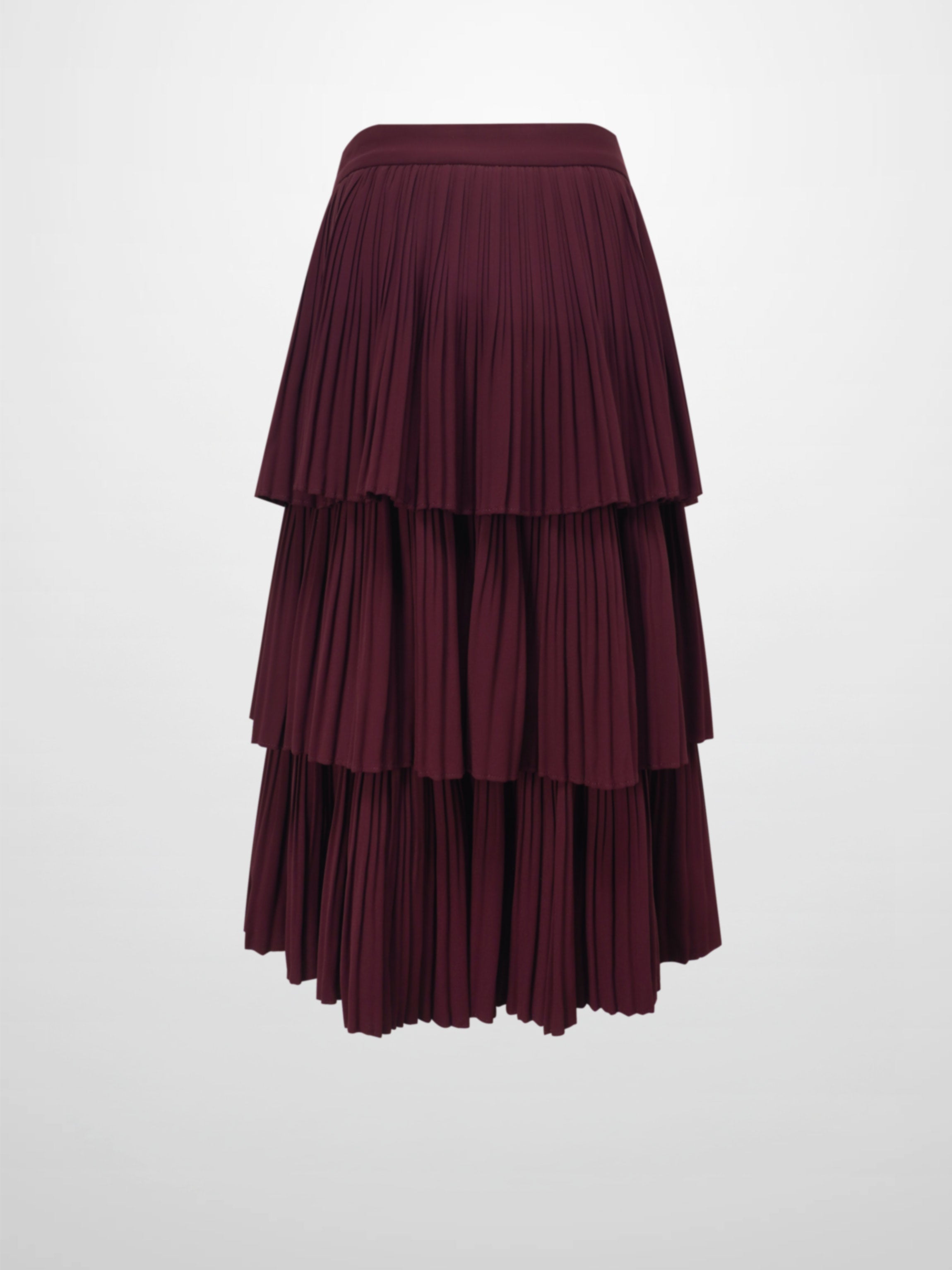 Pleated Layer Skirt 26"-Burgundy