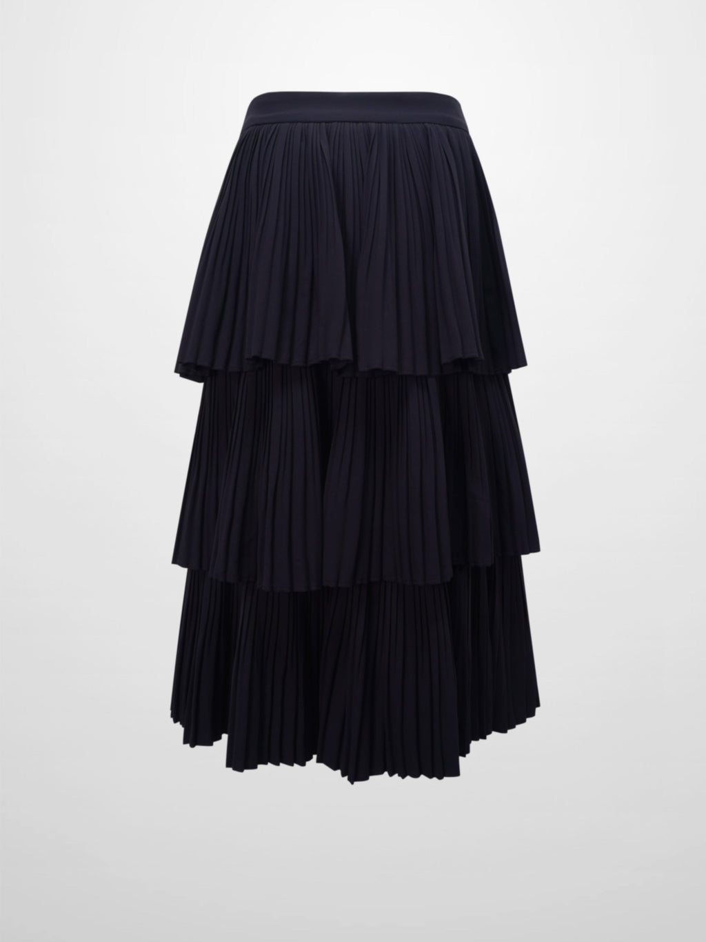 Pleated Layer Skirt 26"-Navy