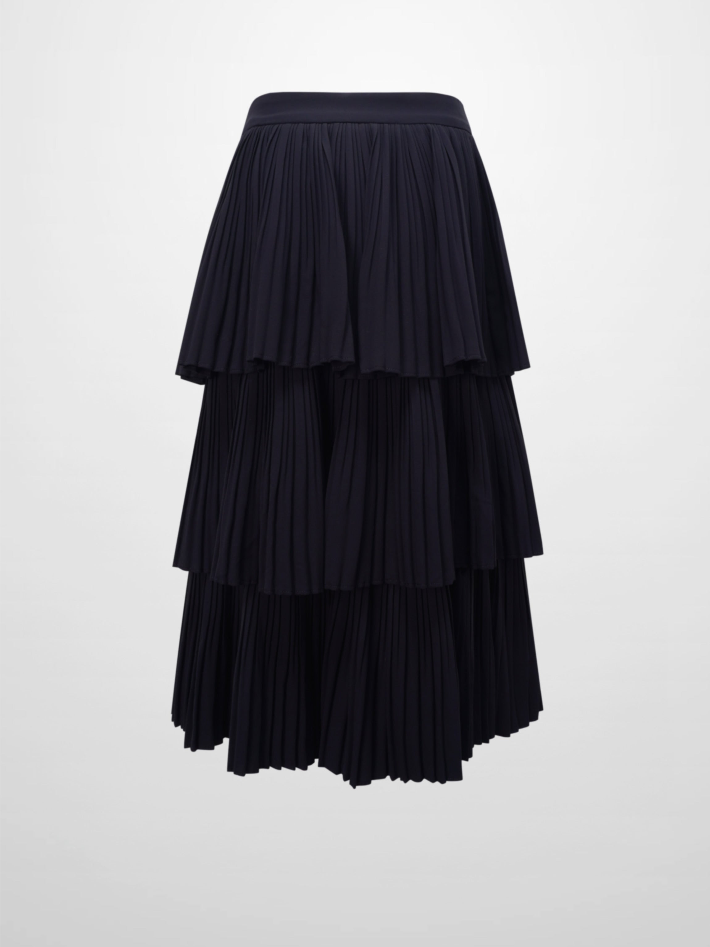 Pleated Layer Skirt 26"-Navy