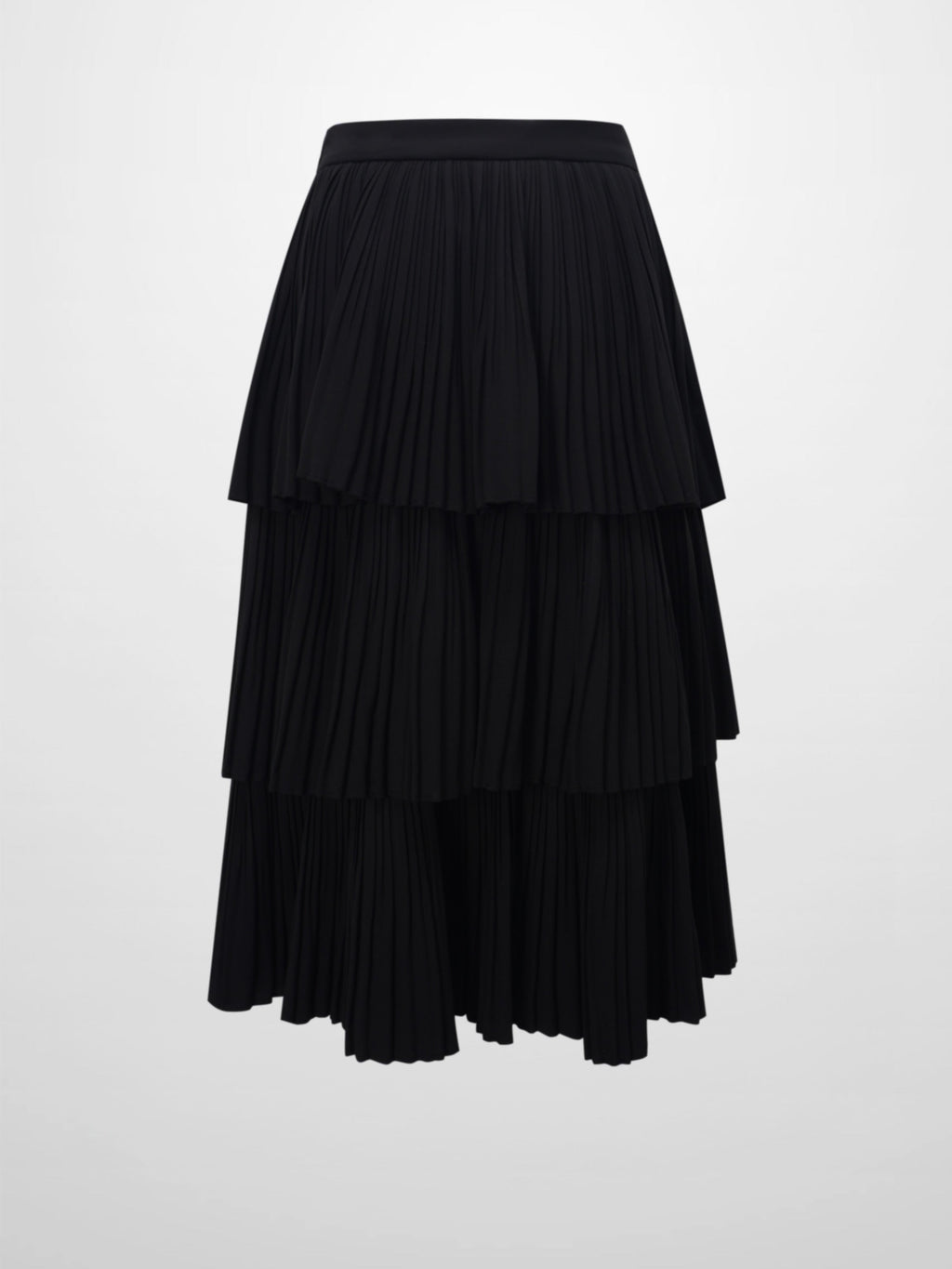 Pleated Layer Skirt 26"-Black