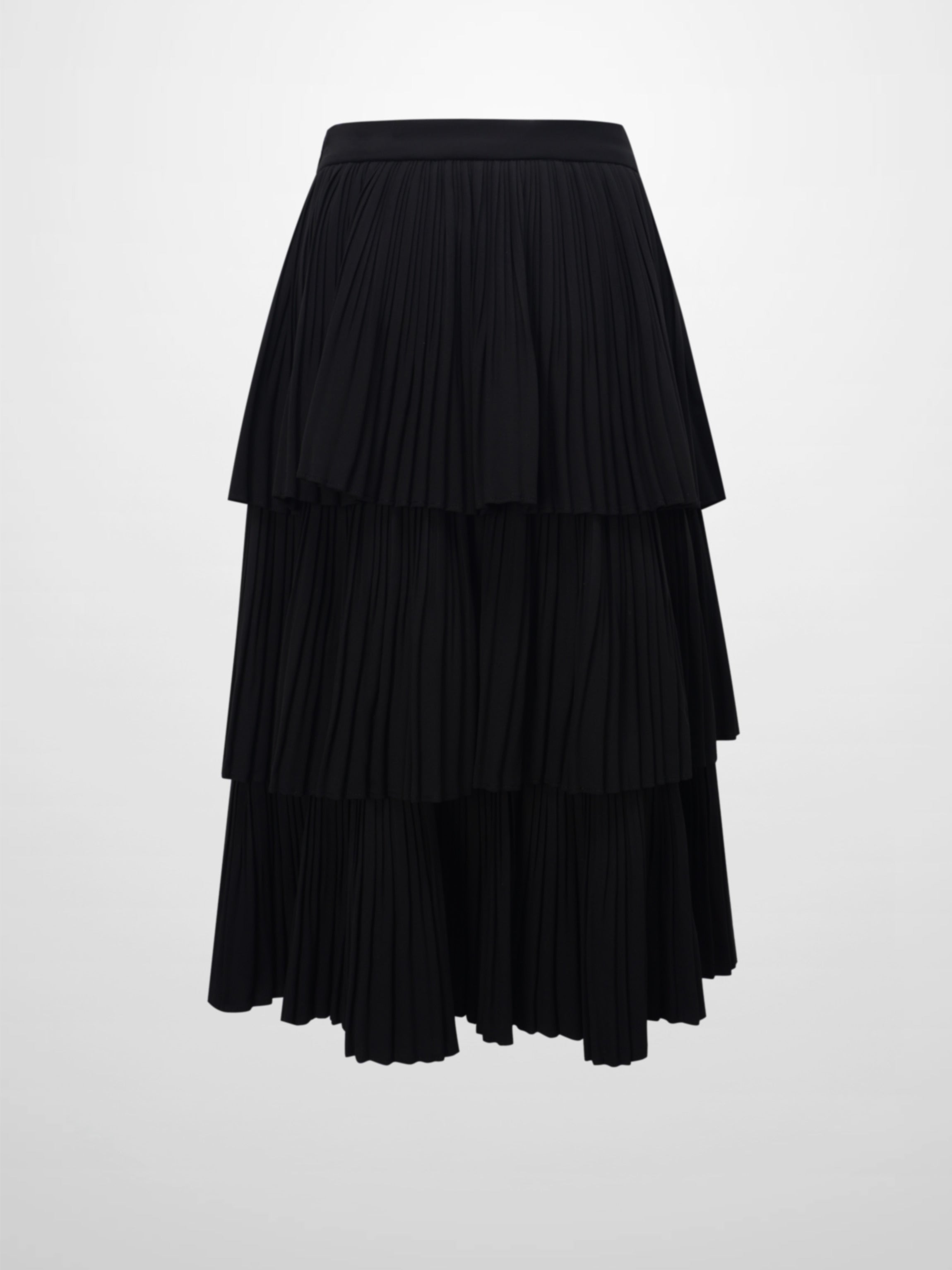 Pleated Layer Skirt 26"-Black