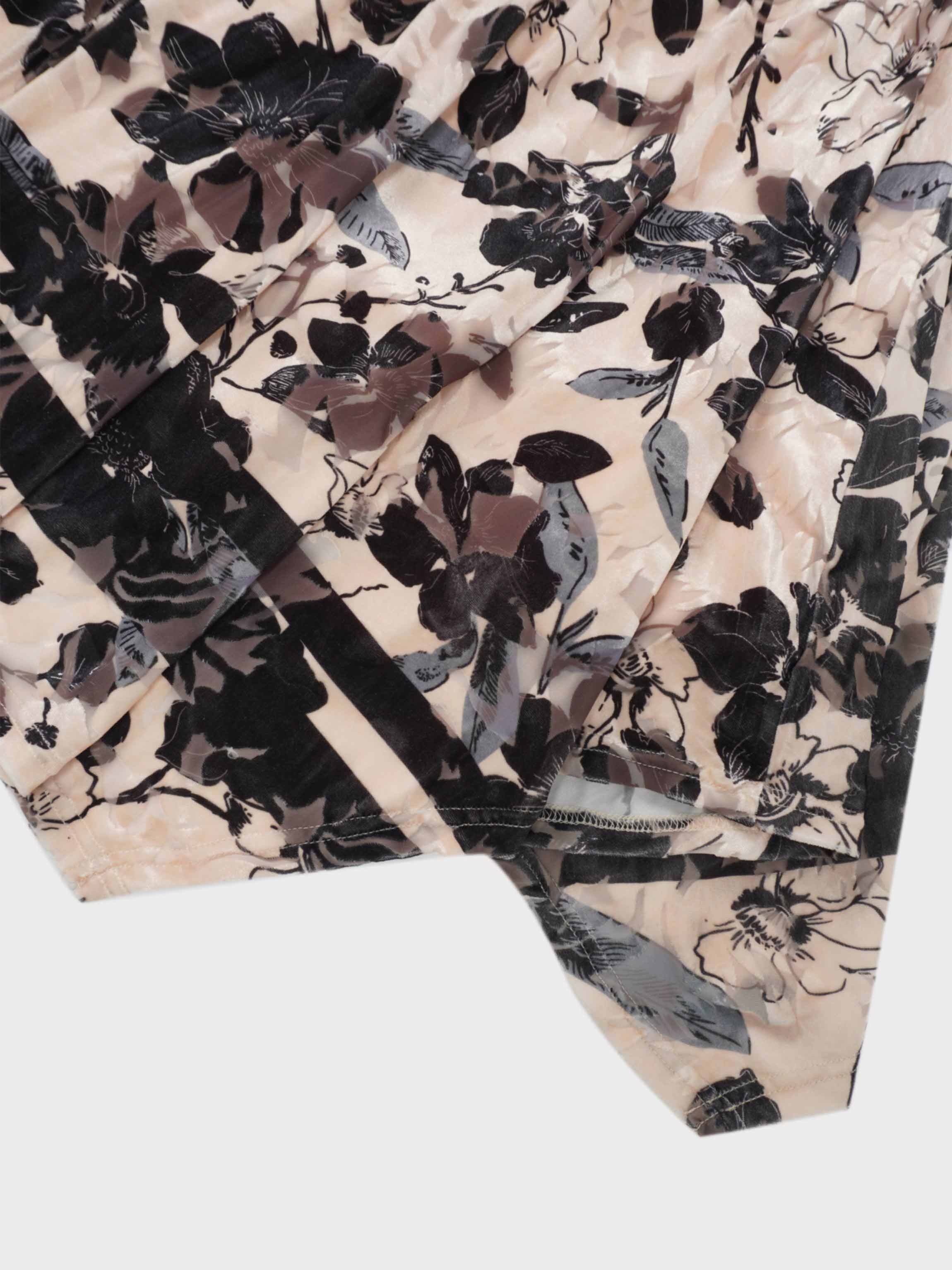 Flutter Sleeve Wrap Dress-Velvet Floral