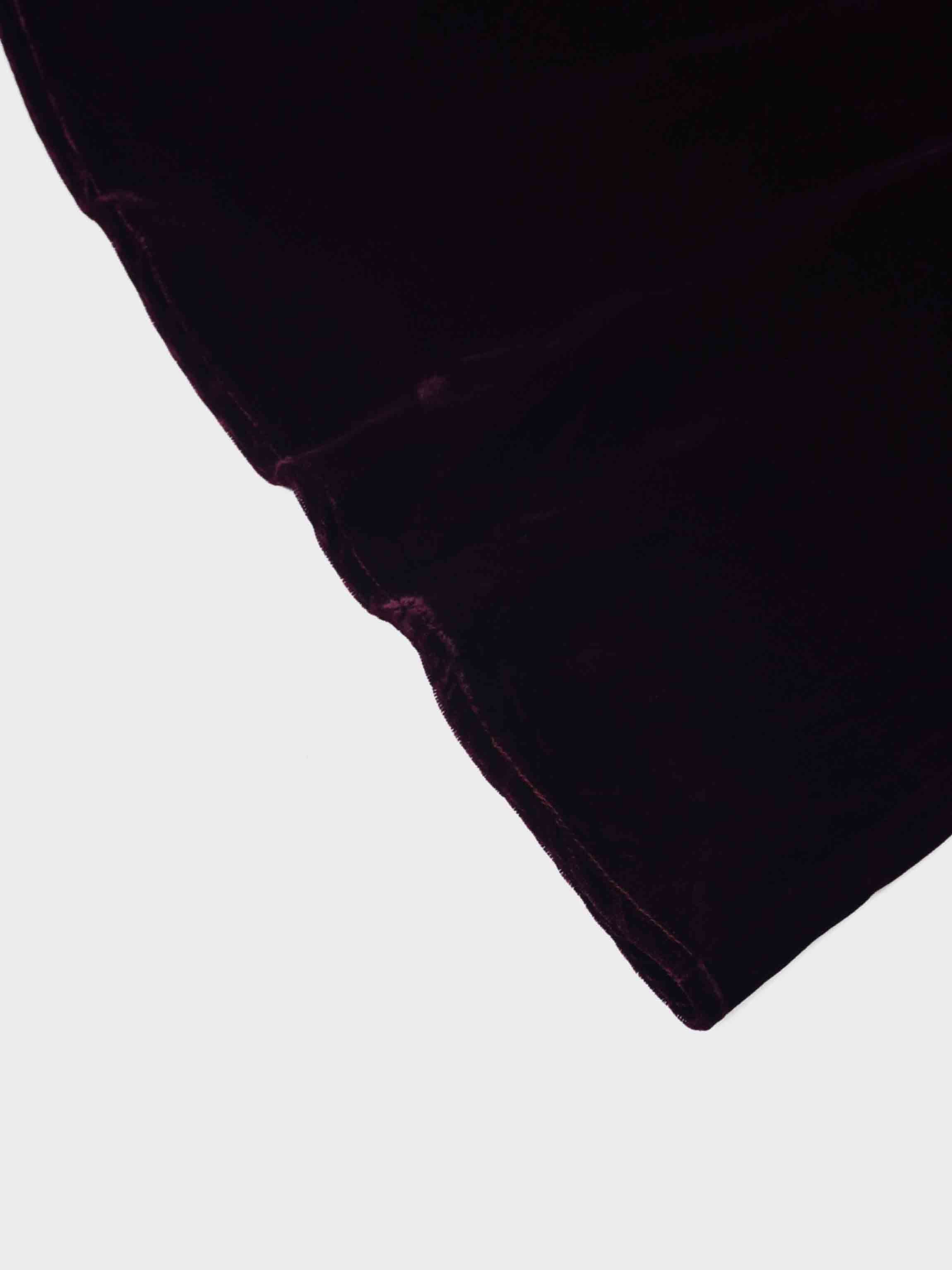 Velvet Flare Skirt-Burgundy