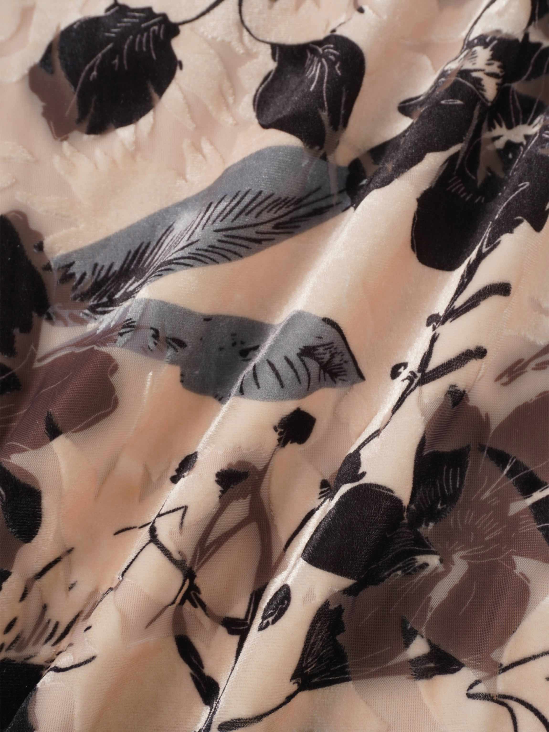 Flutter Sleeve Wrap Dress-Velvet Floral