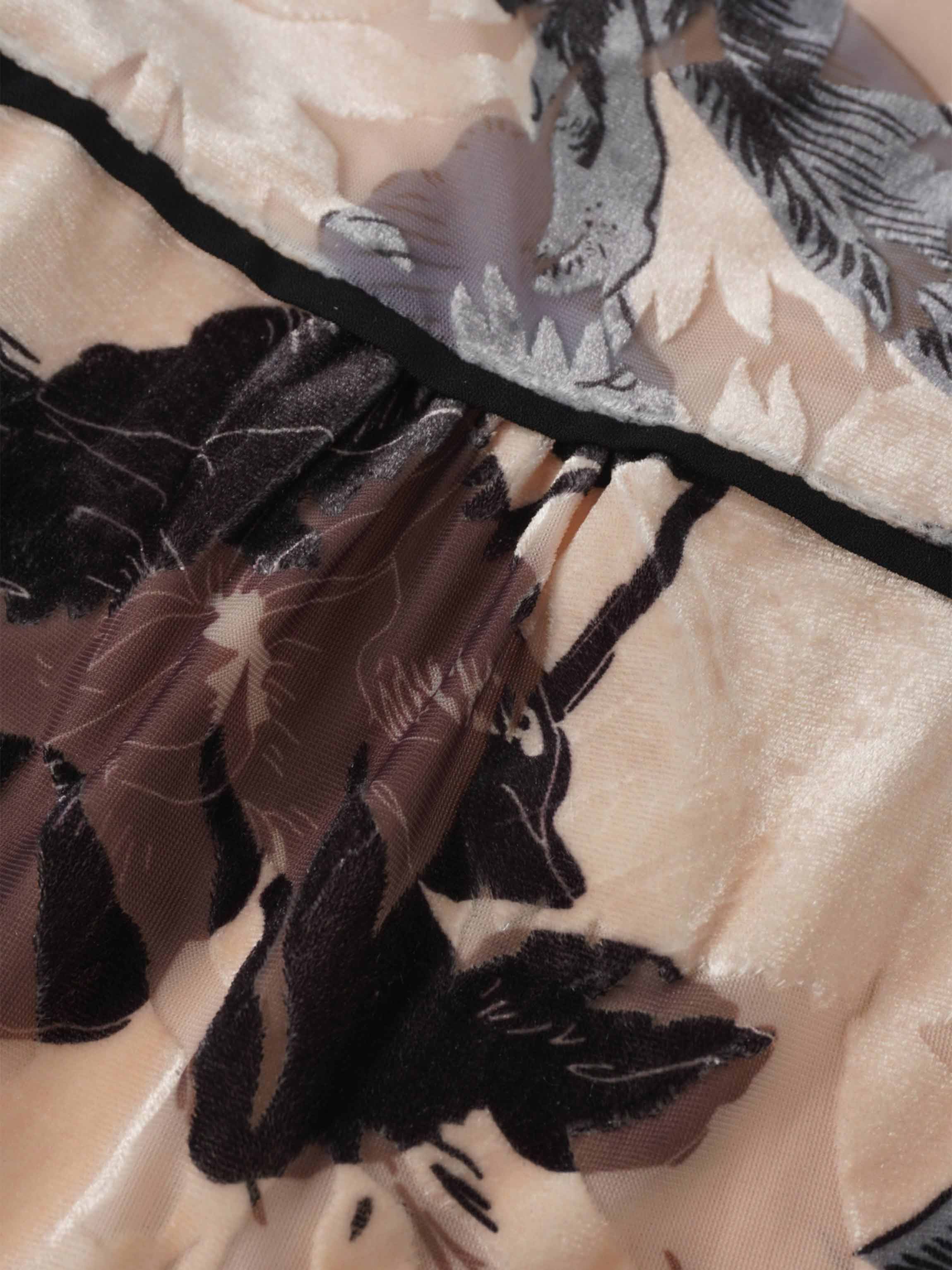 Flutter Sleeve Wrap Dress-Velvet Floral