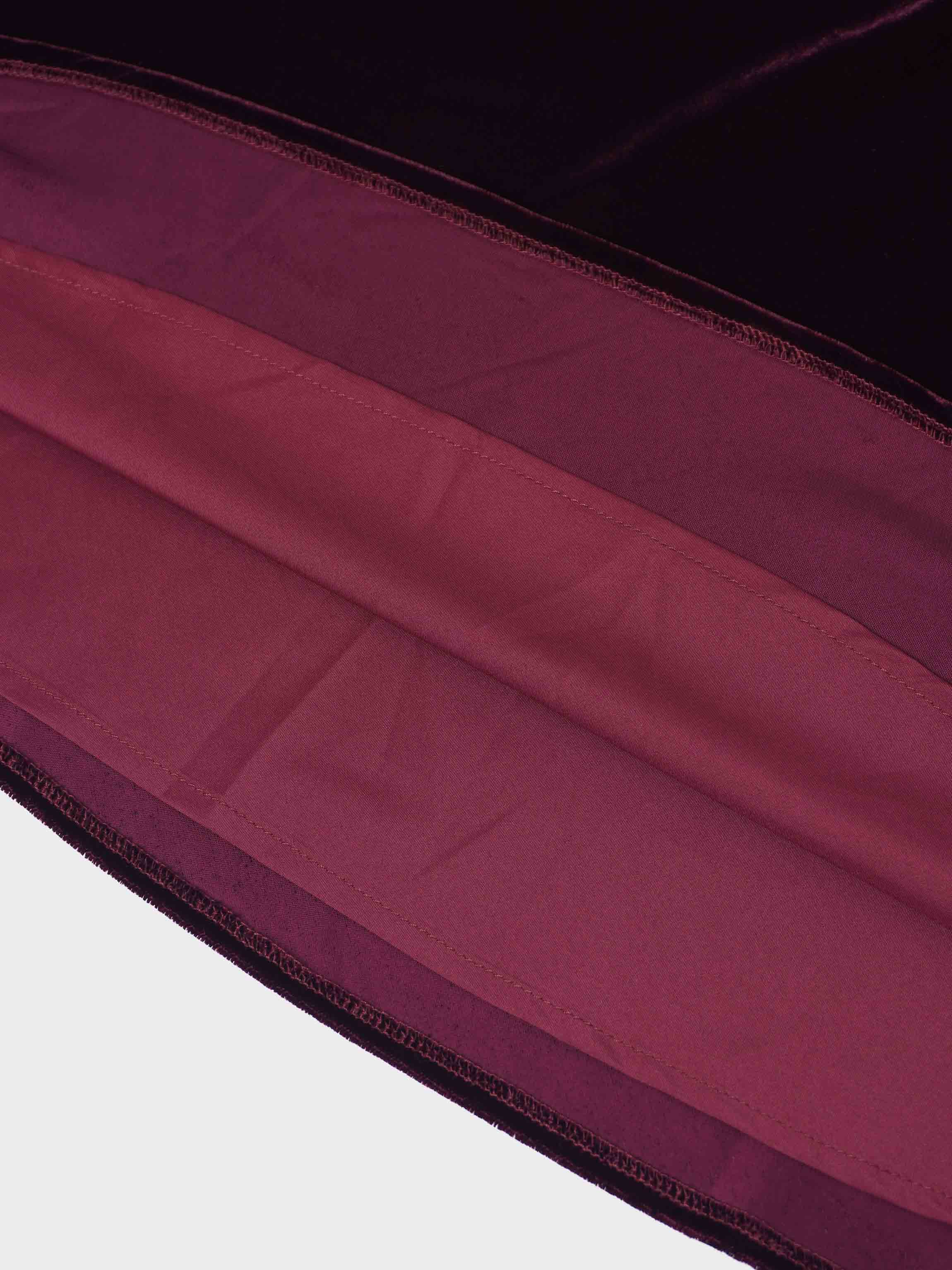 Velvet Flare Skirt-Burgundy