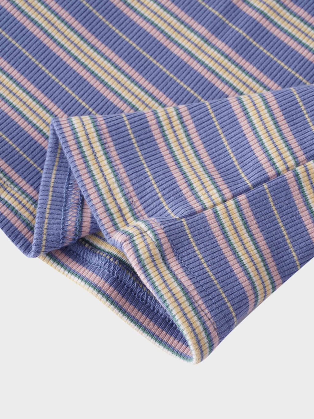 Striped Wrap Tee-Blue