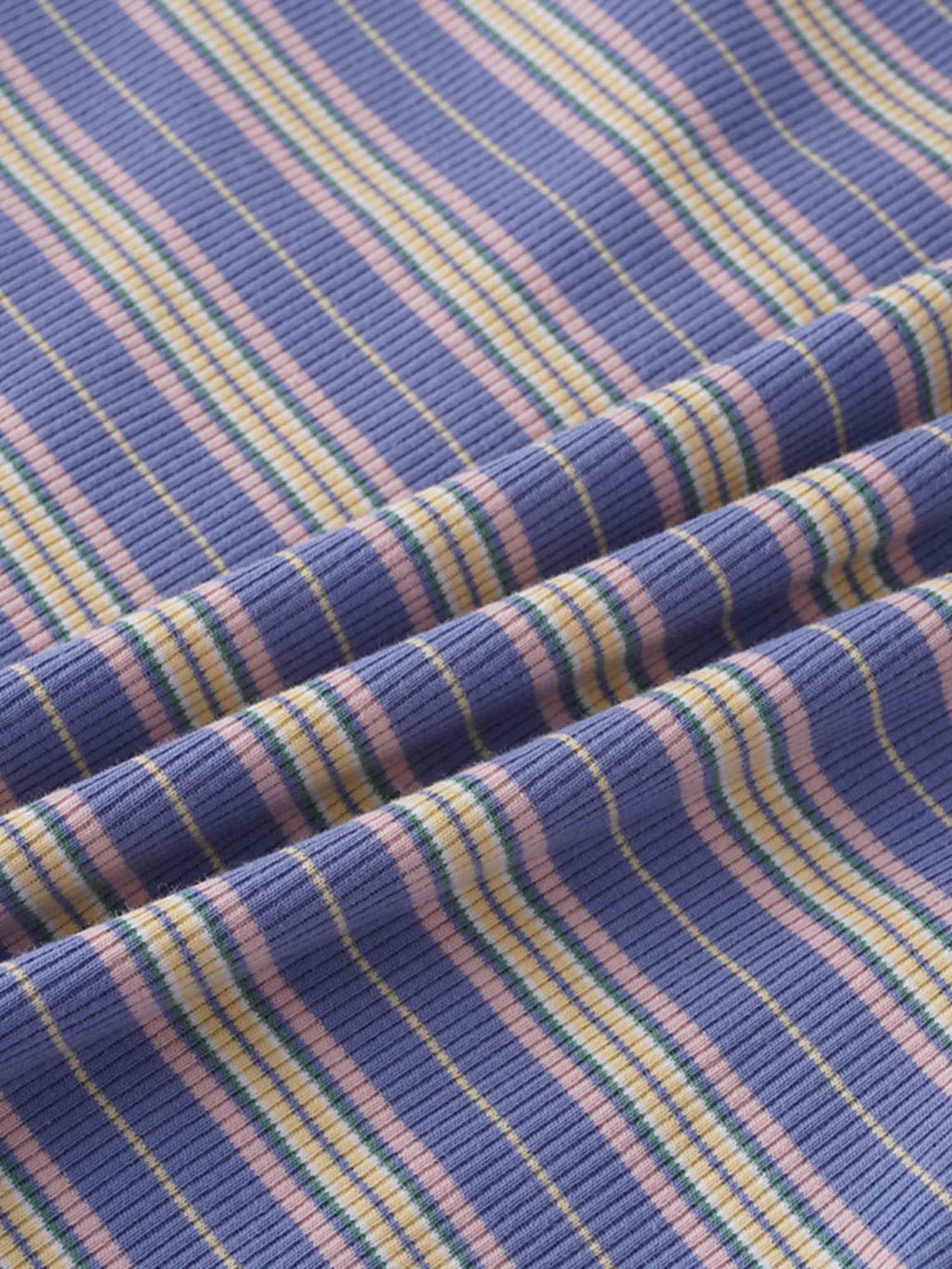 Striped Wrap Tee-Blue