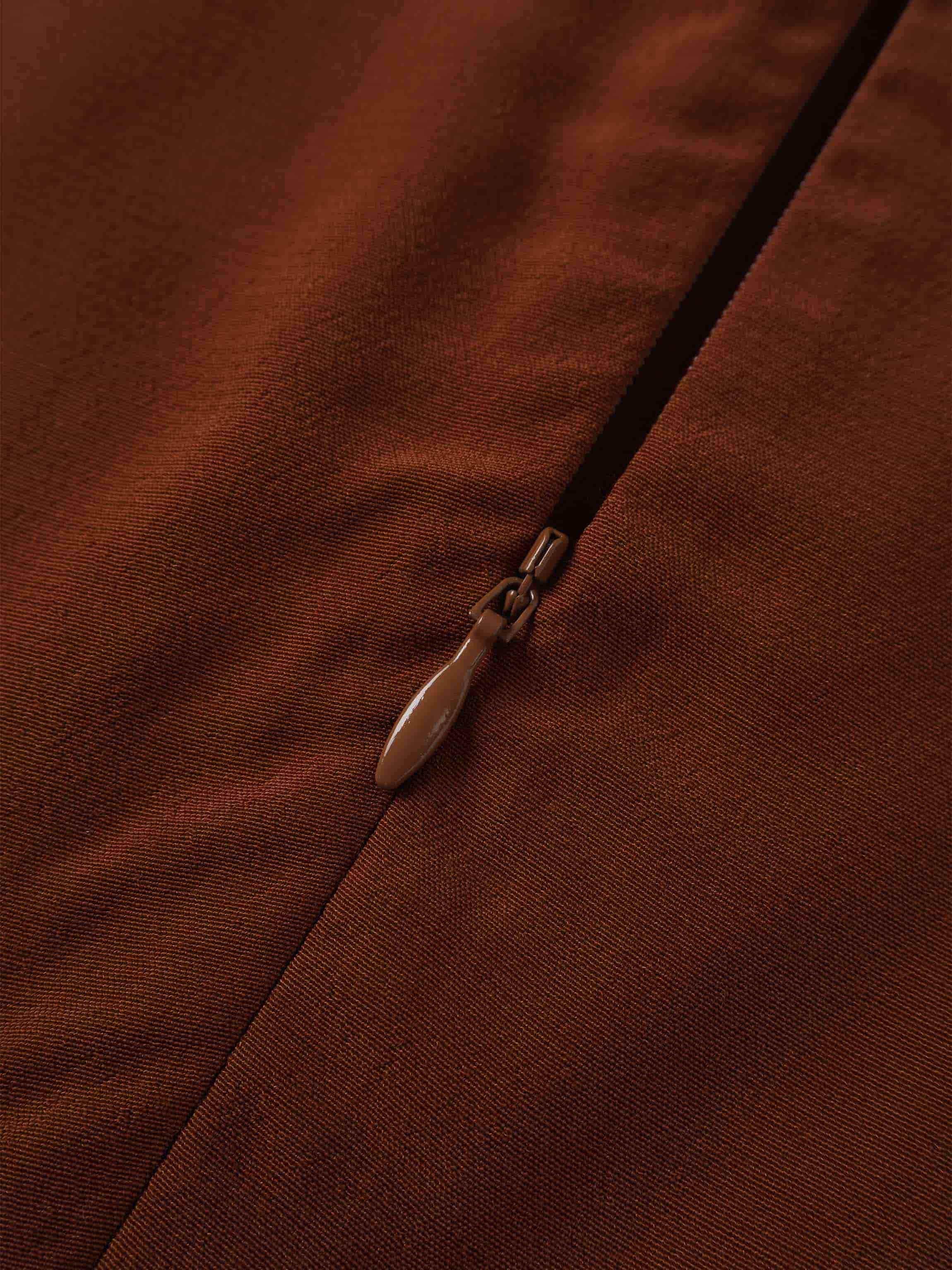 High Waist Drawstring Maternity Dress-Brown