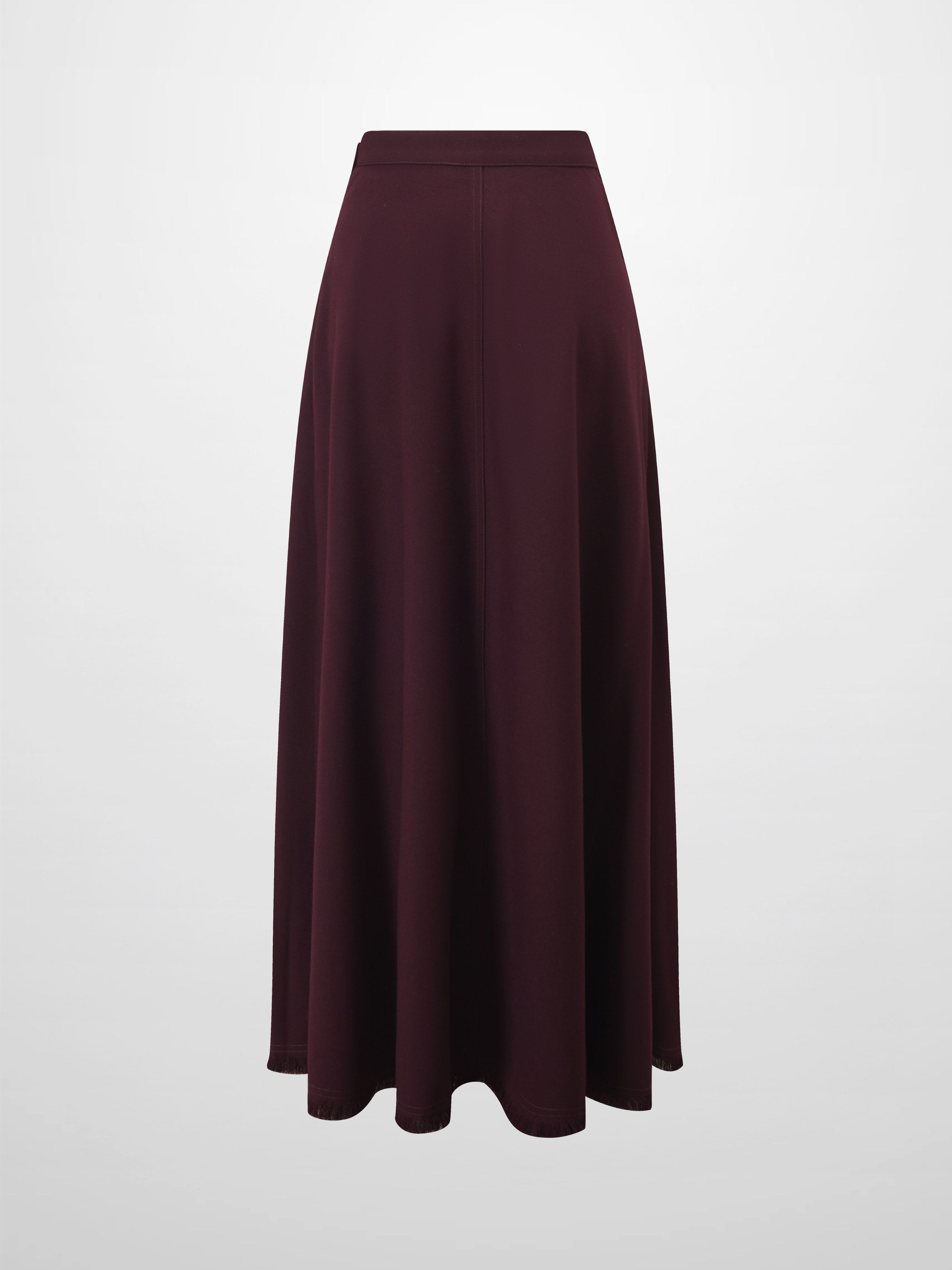 Fringe Circle Skirt-Burgundy
