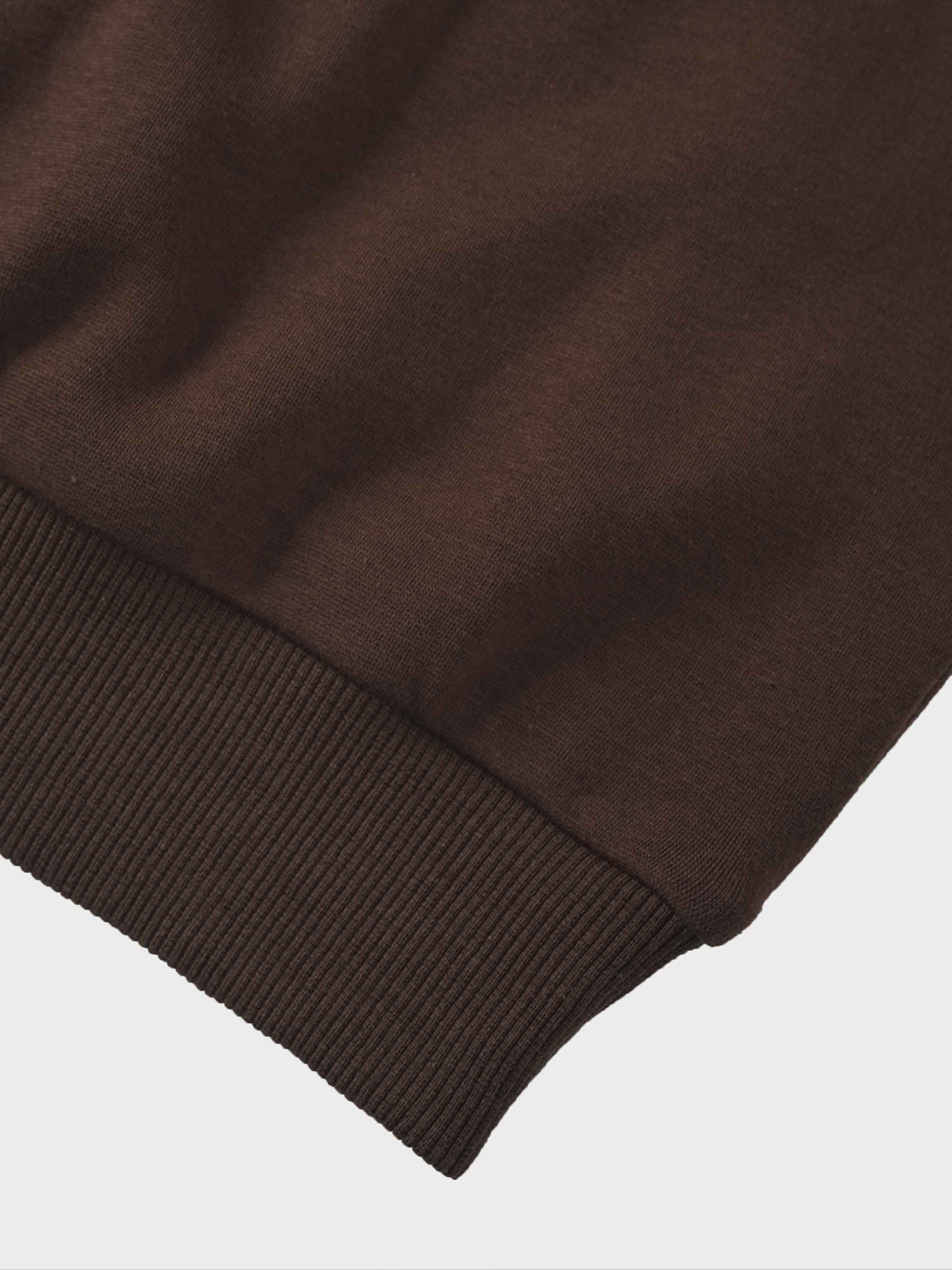 Embossed Crown Sweatshirt-Brown