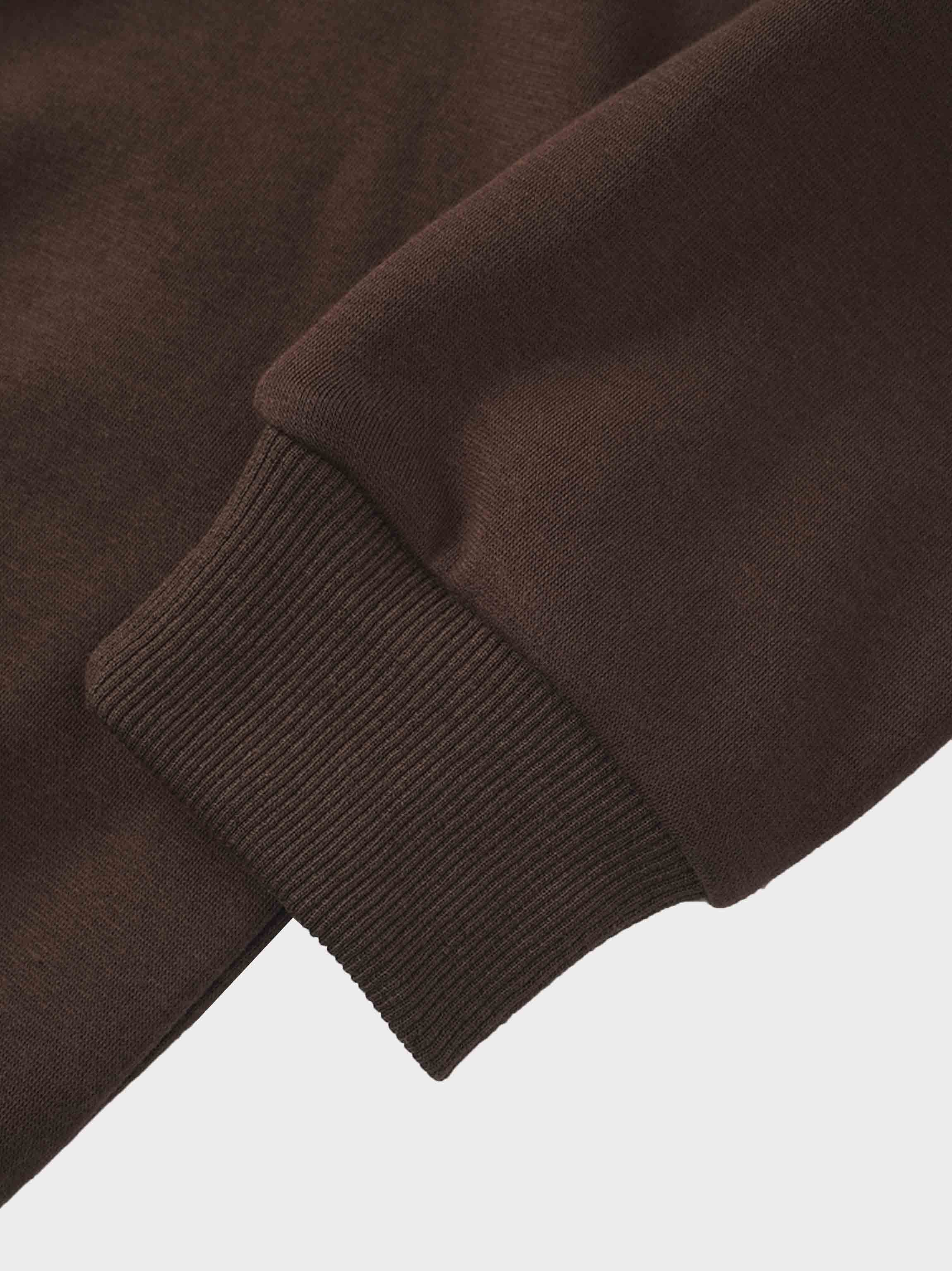 Embossed Crown Sweatshirt-Brown