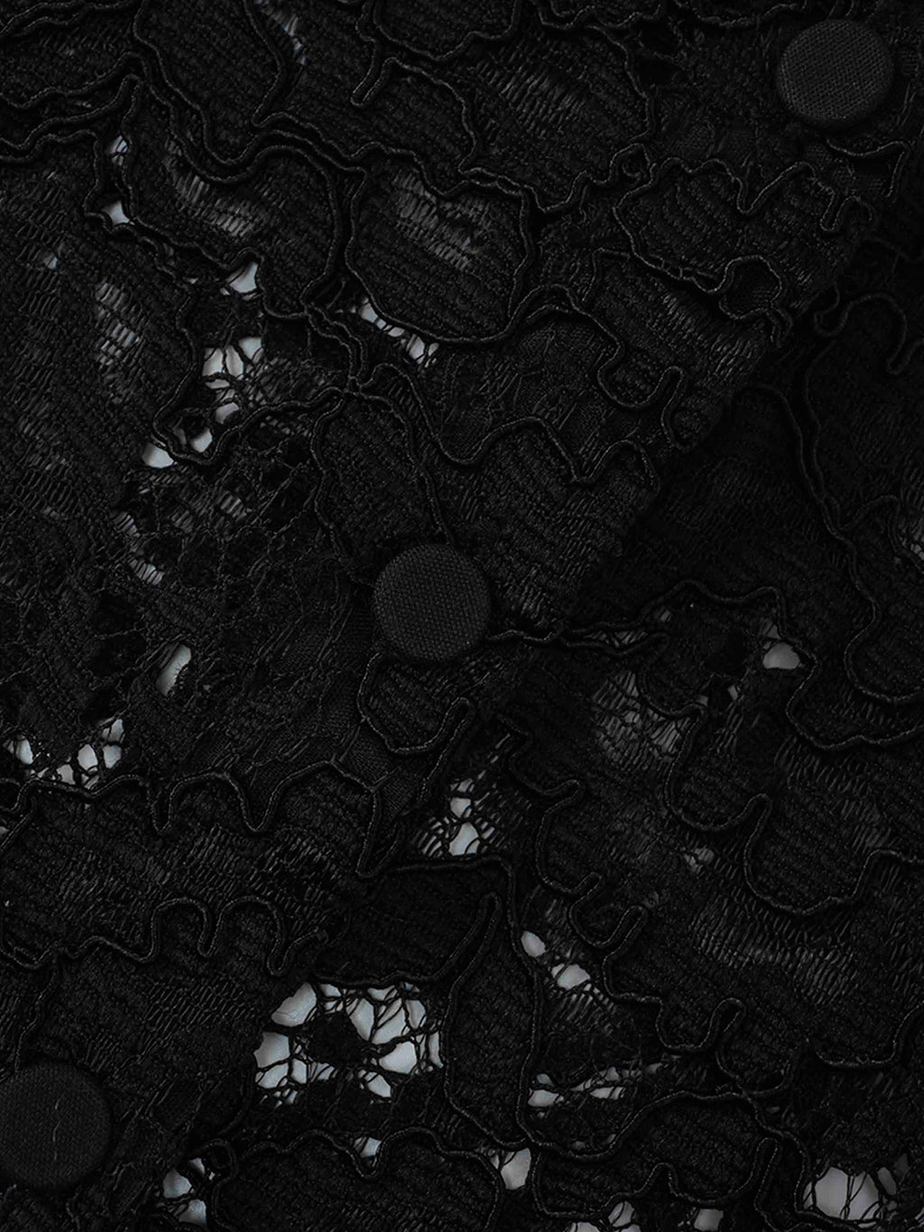 Lace Button Down Cardigan Top-Black