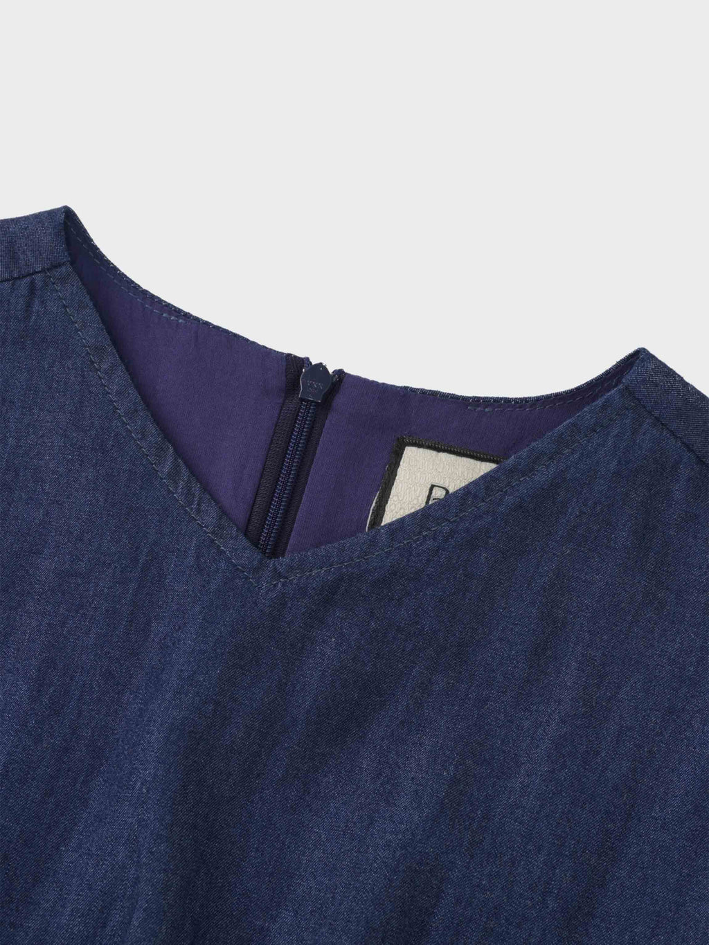 High Waist Drawstring Maternity Dress-Dark Denim