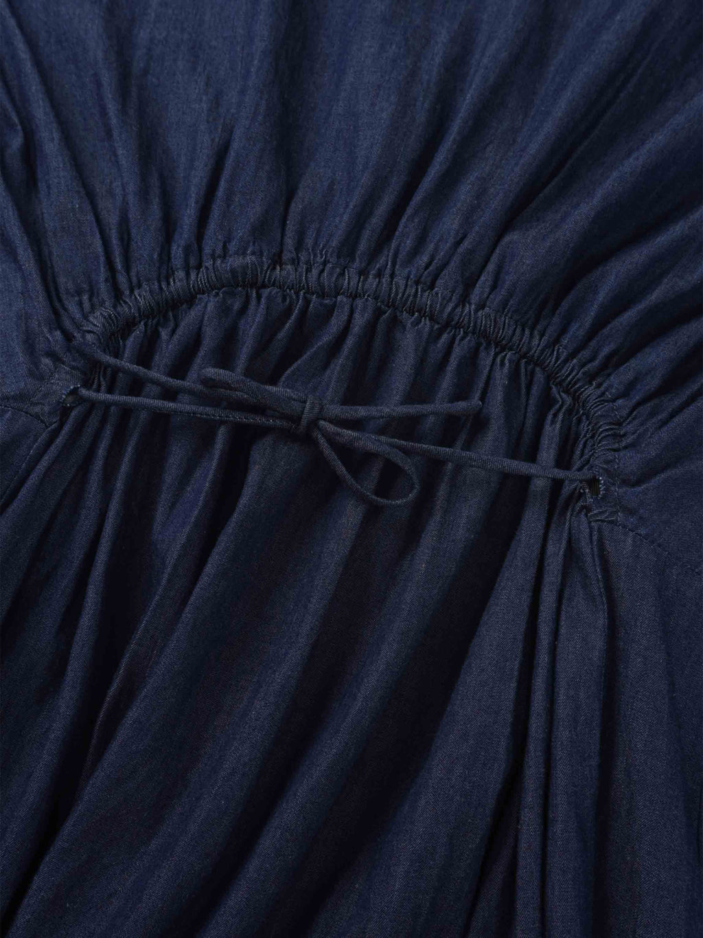 High Waist Drawstring Maternity Dress-Dark Denim