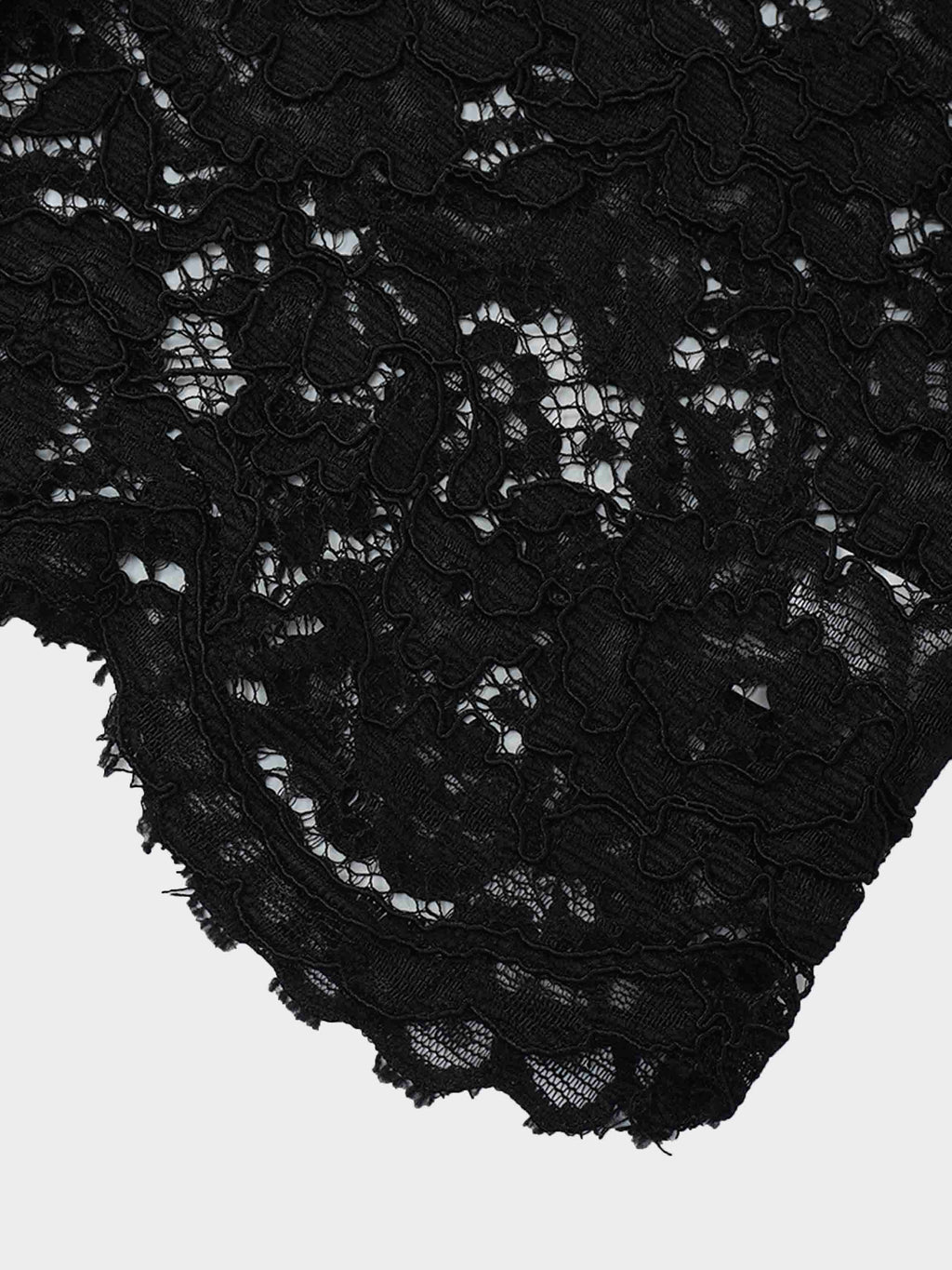 Lace Button Down Cardigan Top-Black