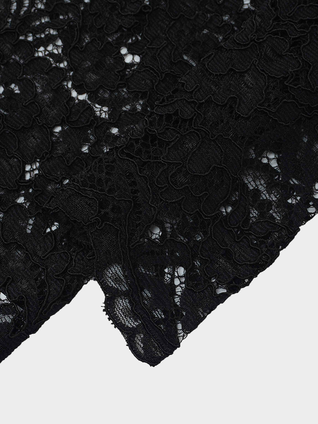 Lace Button Down Cardigan Top-Black