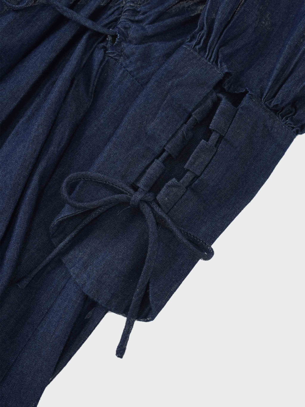 High Waist Drawstring Maternity Dress-Dark Denim