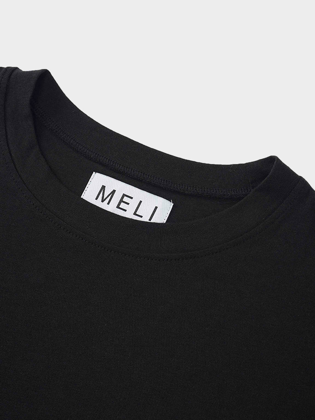 Pima Cotton Boxy Dolman Tee-Black