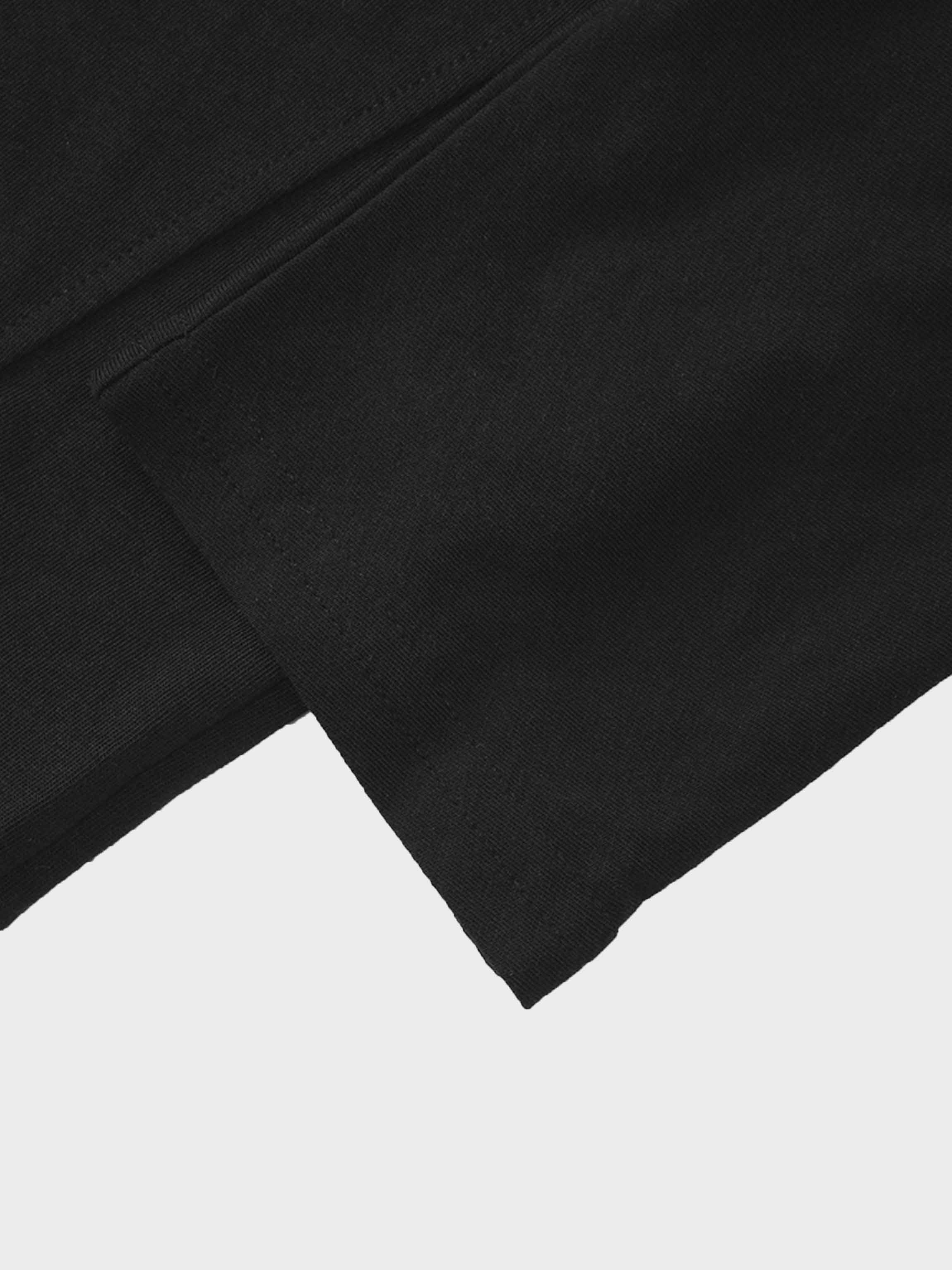 Pima Cotton Boxy Dolman Tee-Black