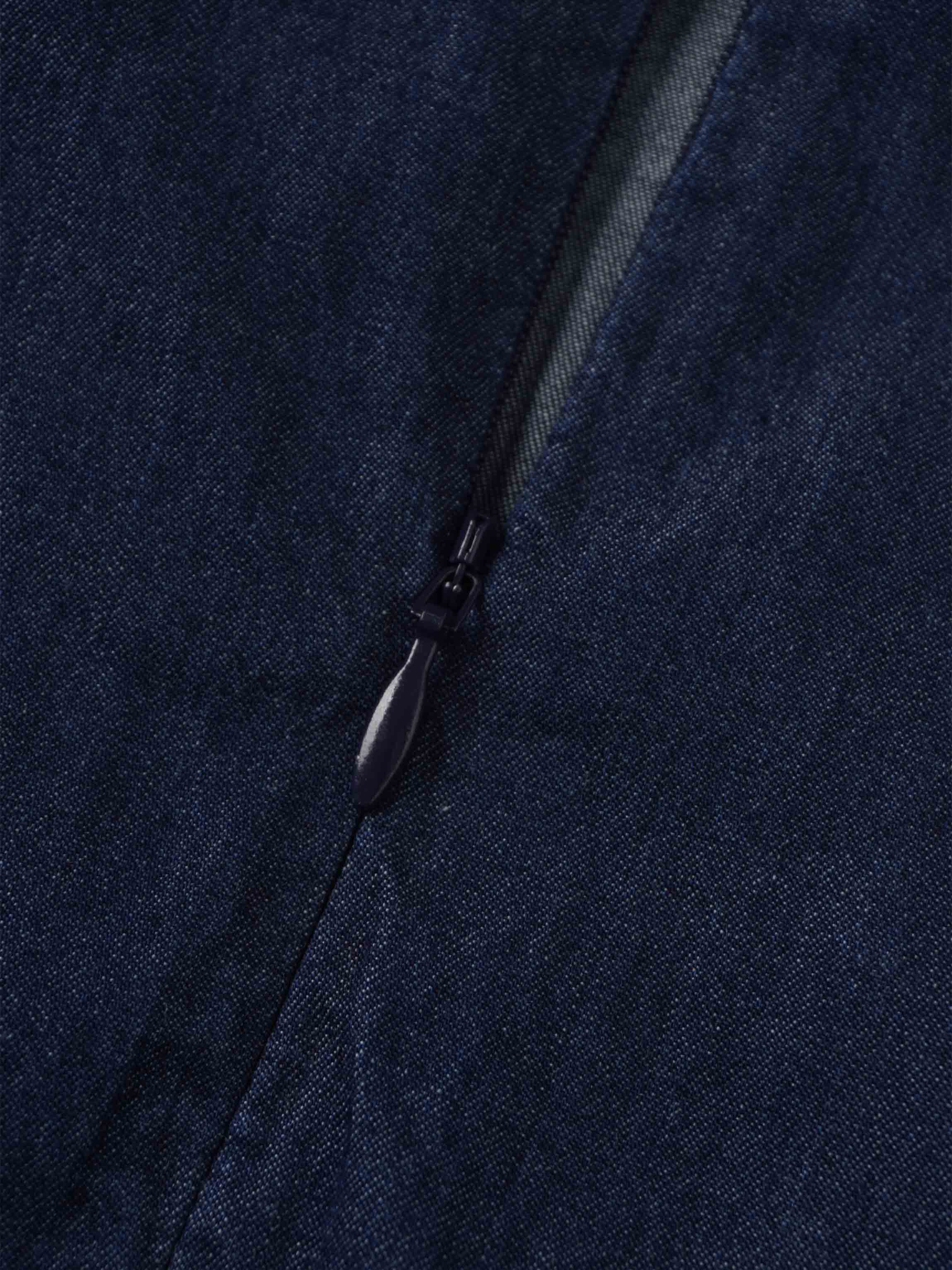 High Waist Drawstring Maternity Dress-Dark Denim