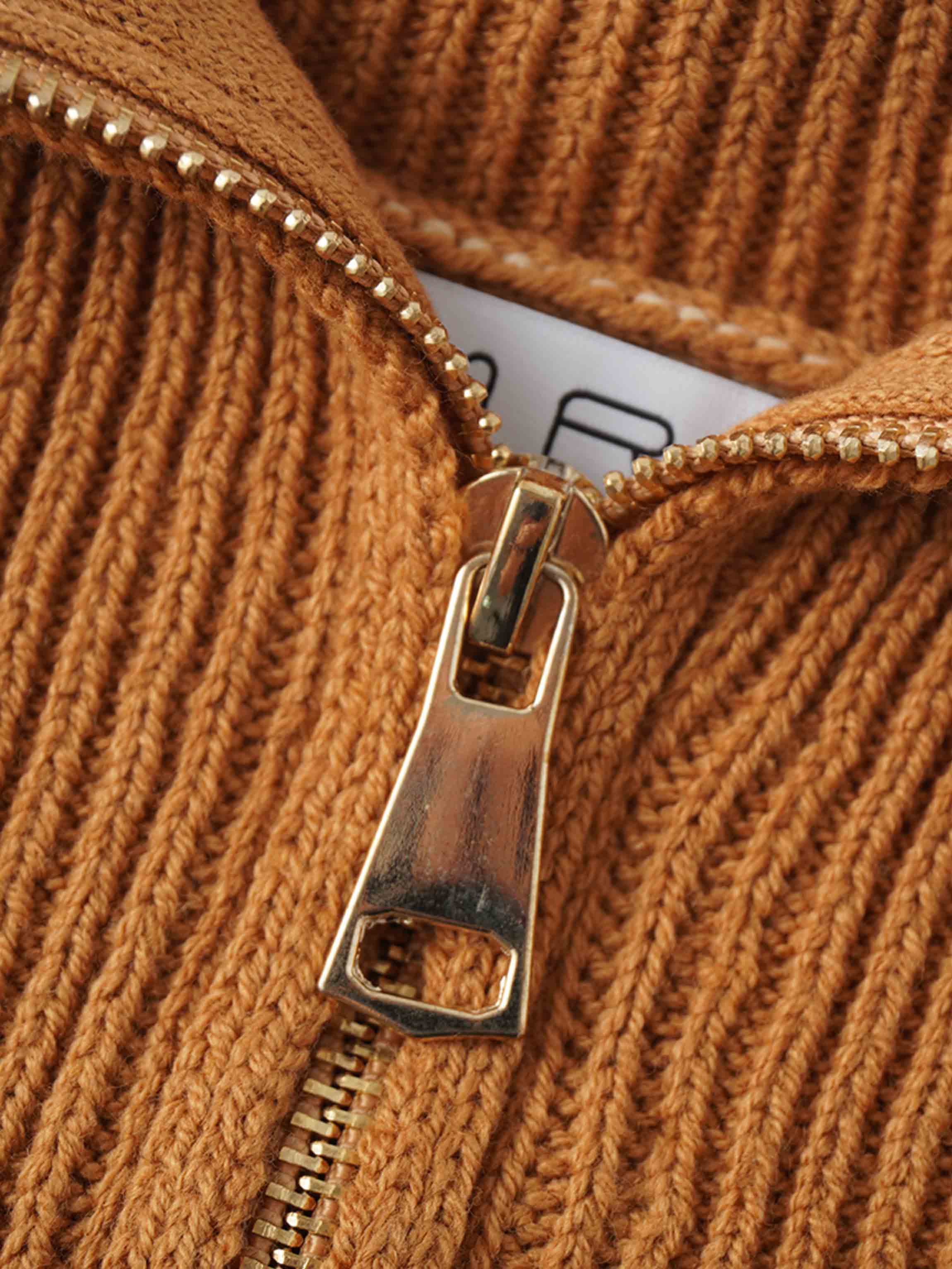 Half Zip Shawl Collar Sweater-Diamond Design