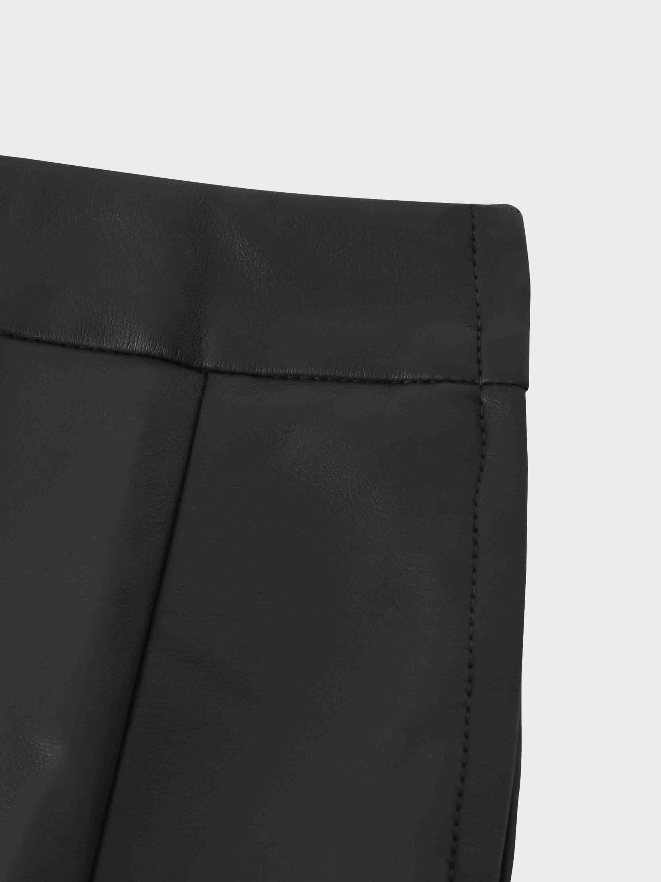 Flare Leather Skirt 27"-Grey