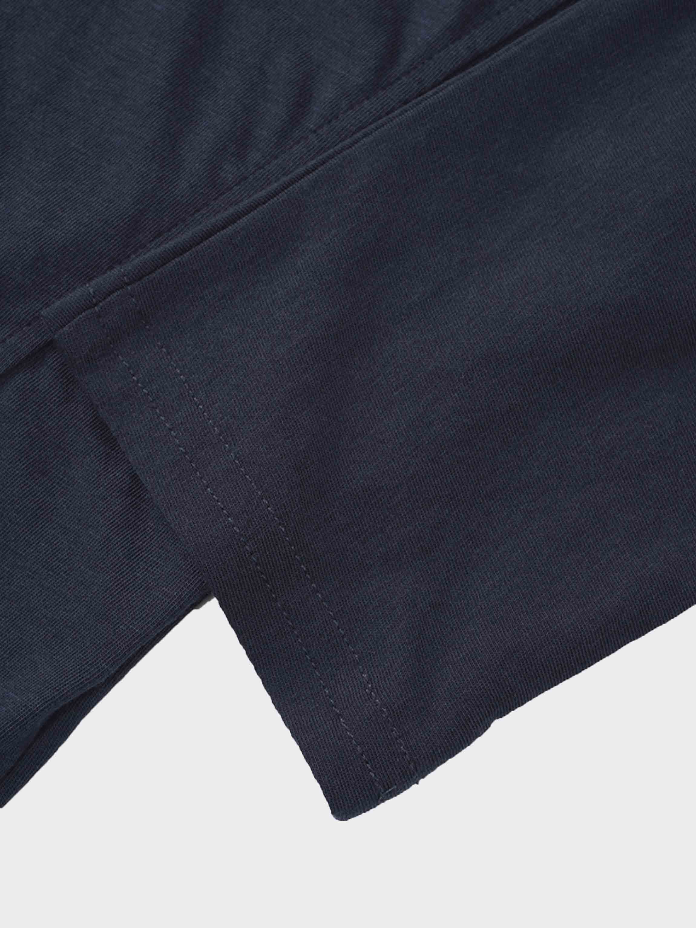 Pima Cotton Boxy Dolman Tee-Navy