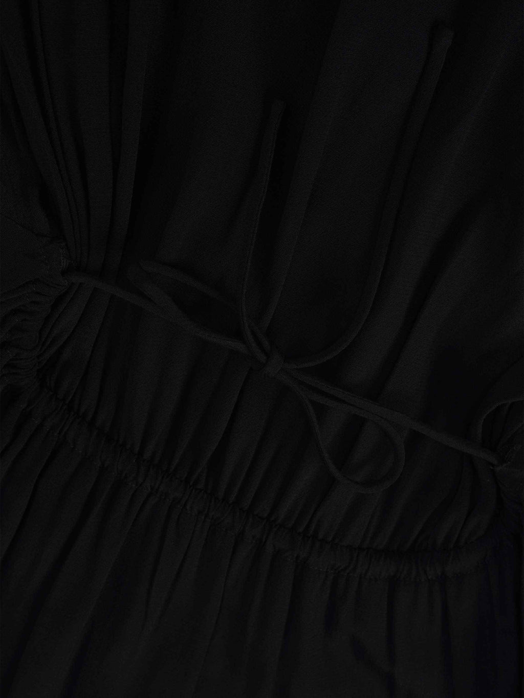 High Waist Drawstring Maternity Dress-Black