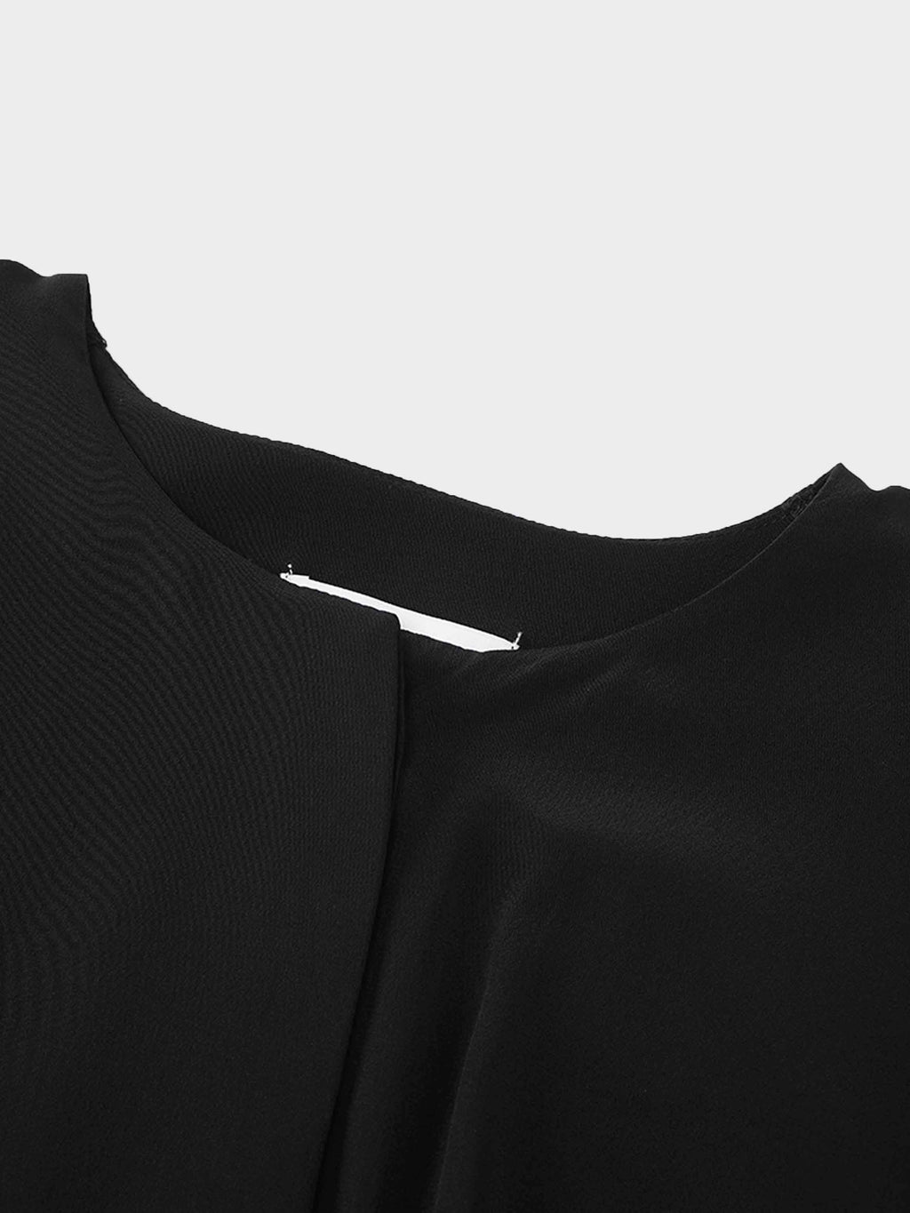 Silk Cape Blouse-Black