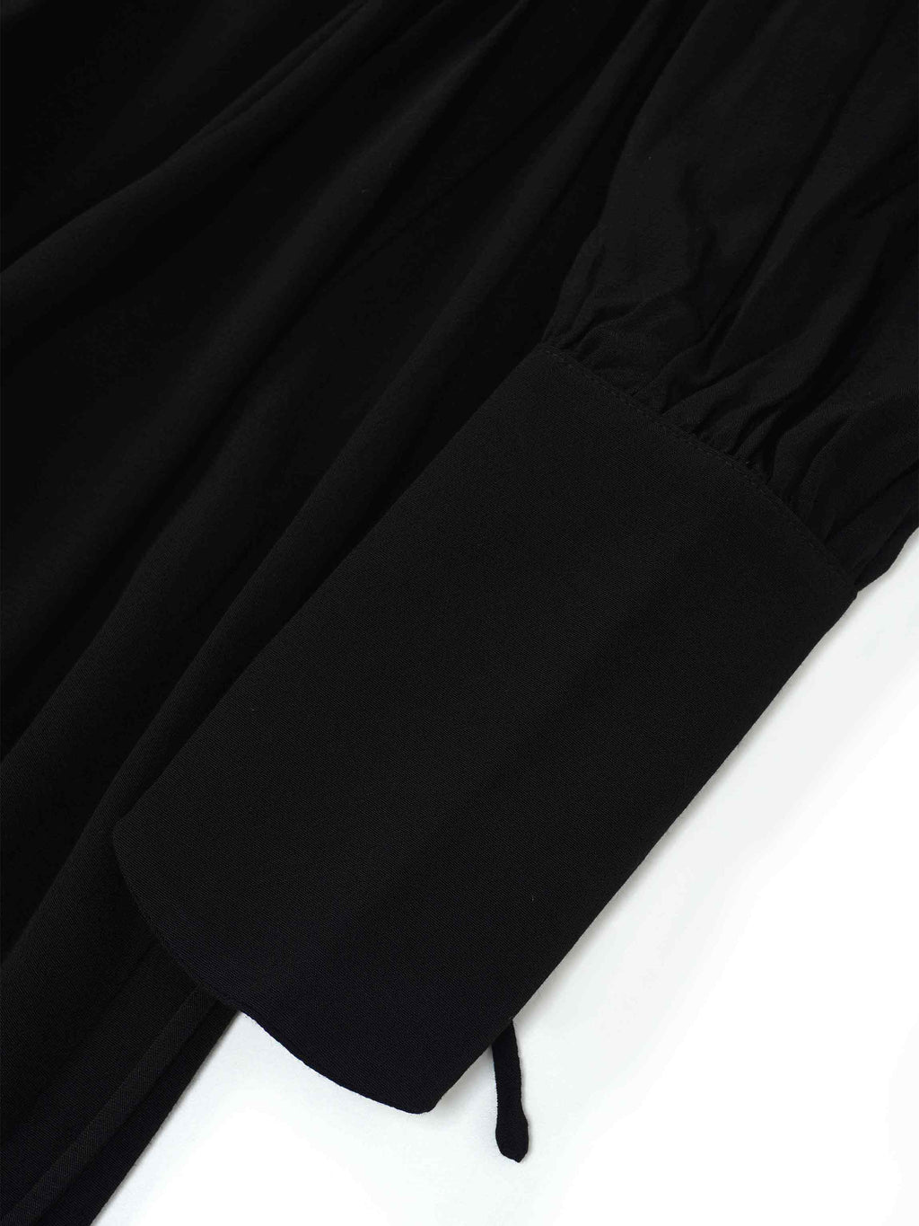 High Waist Drawstring Maternity Dress-Black