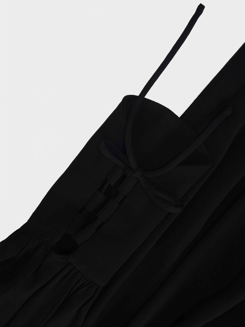 High Waist Drawstring Maternity Dress-Black